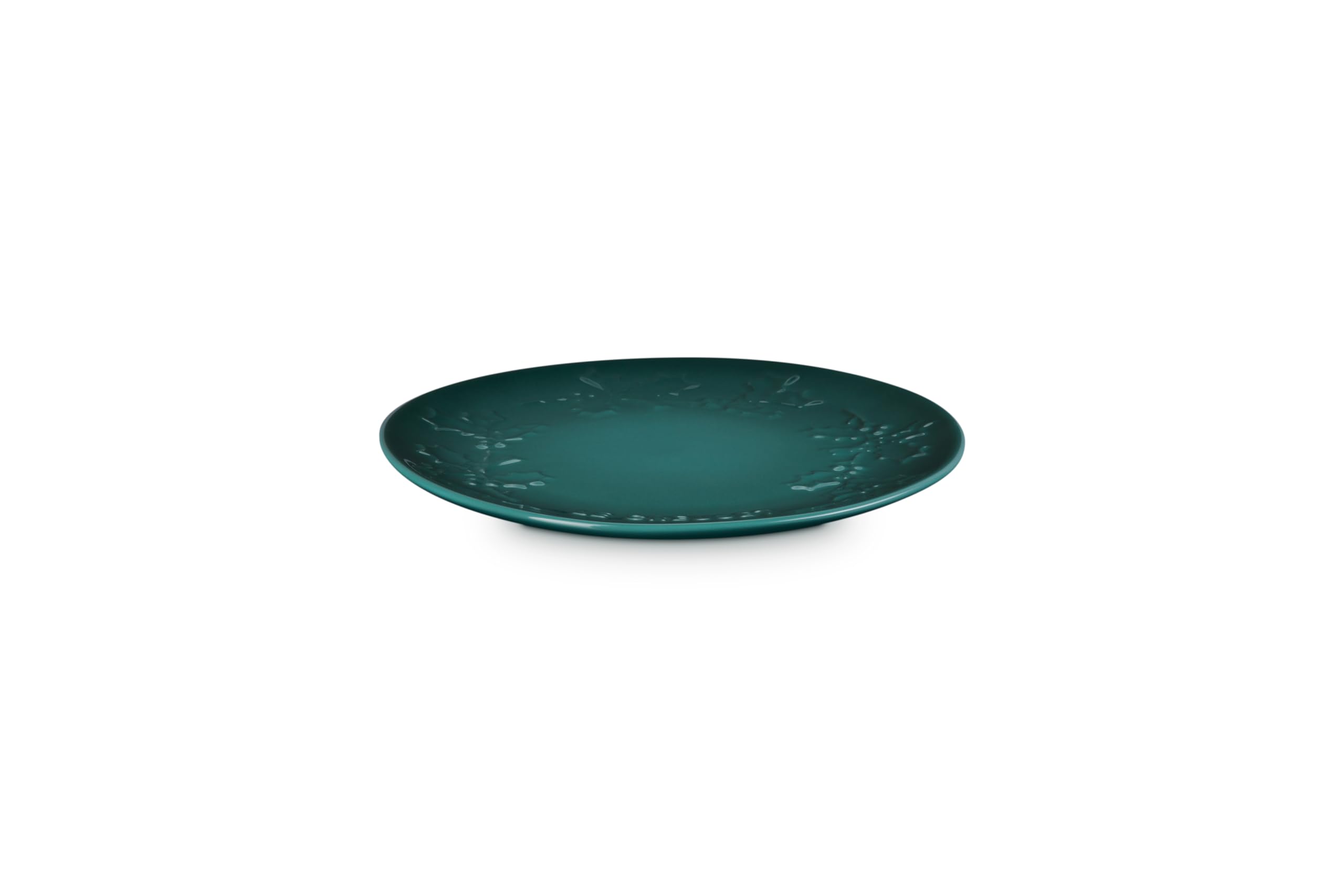 le-creuset-stoneware-holly-collection-dessert-plate-7-artichaut-green-festive-st image 3