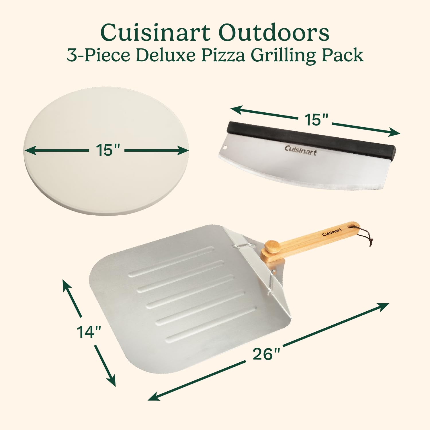 cuisinart-3-piece-deluxe-pizza-grilling-pack-14-pizza-stone-peel-cutter image 2