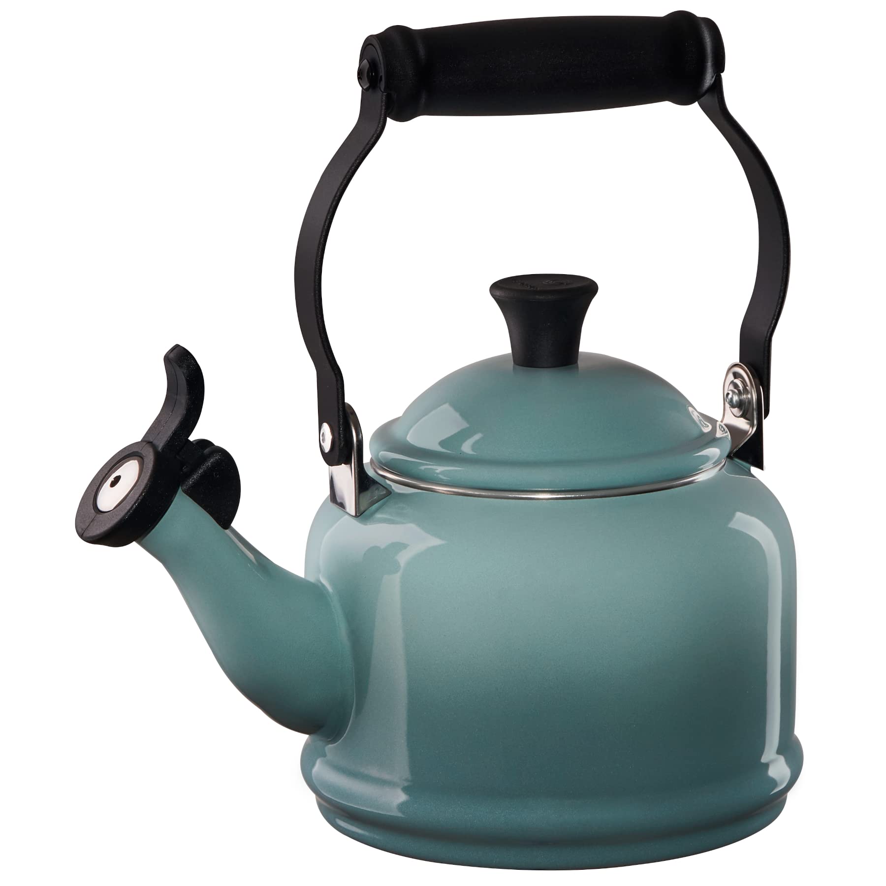 le-creuset-enamel-on-steel-demi-tea-kettle-1-25-qt-artichaut-fast-heating-whistl image 7