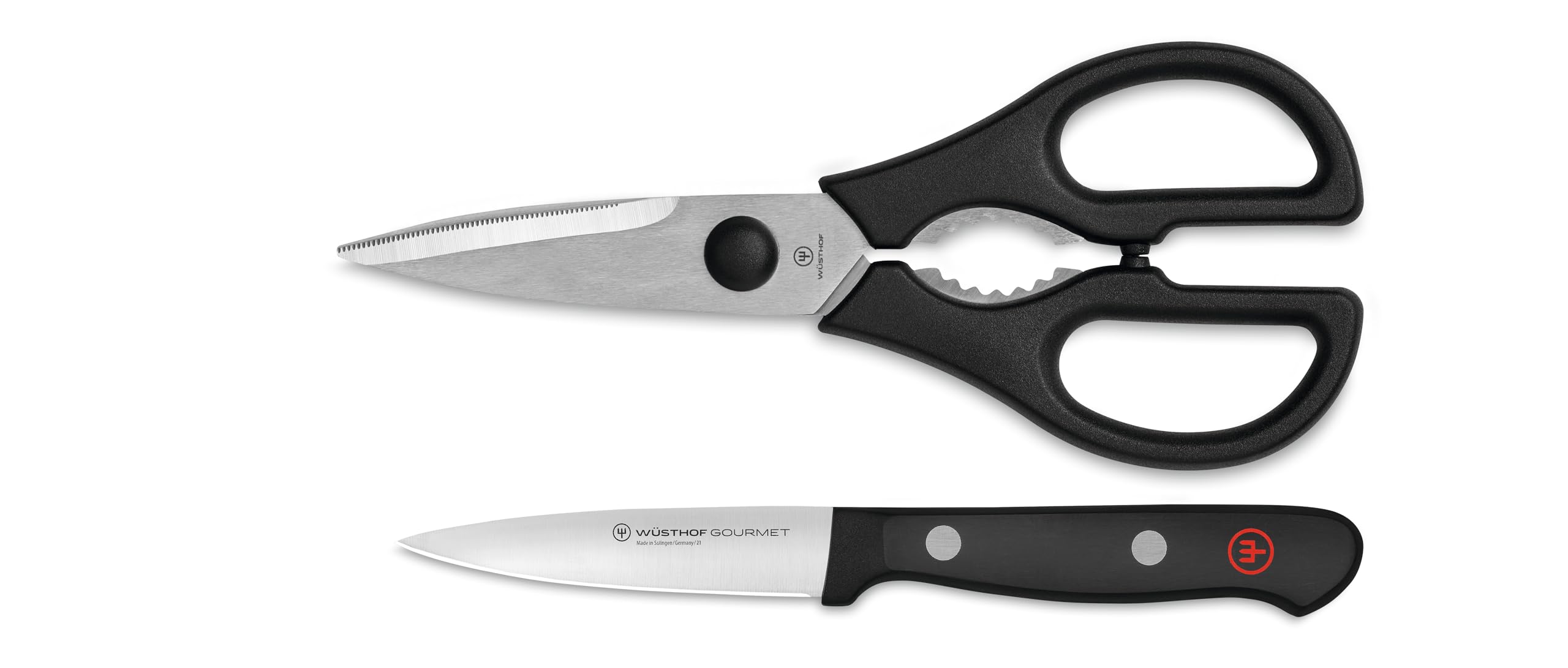 w-sthof-gourmet-3-paring-knife-and-shears-set-silver-black image 1