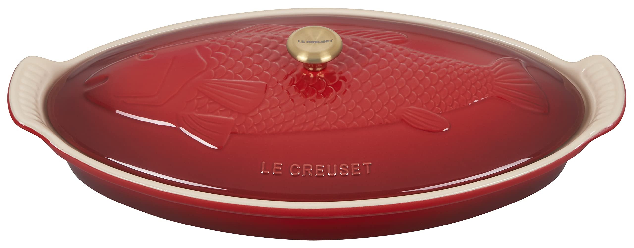 le-creuset-heritage-stoneware-oval-fish-baker-1-7qt-cerise image 1