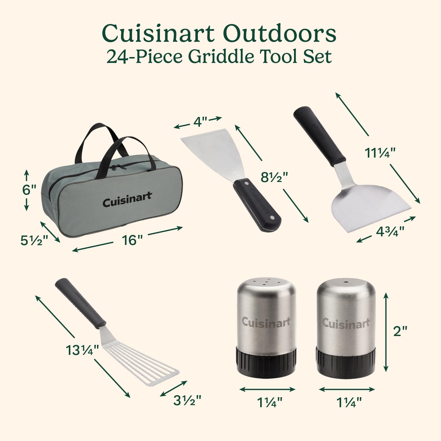 cuisinart-24-piece-griddle-tool-set-with-storage-tote-stainless-steel image 2