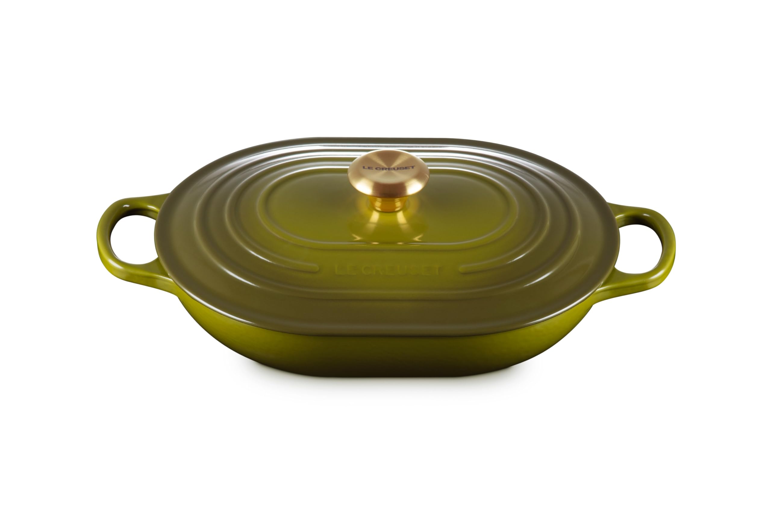 le-creuset-enameled-cast-iron-signature-oval-casserole-3-75-qt-olive image 1