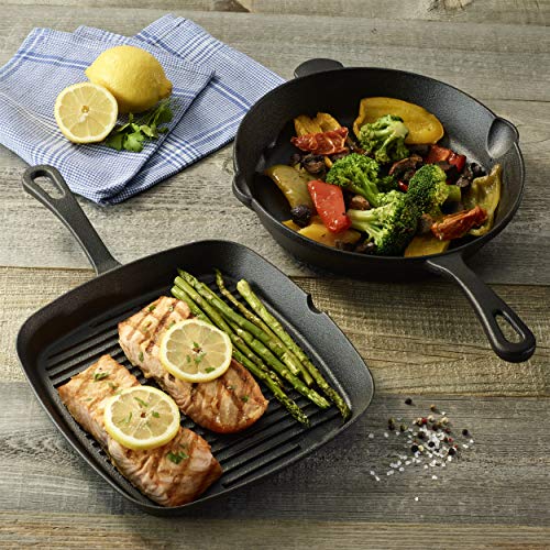 cuisinart-pre-seasoned-cast-iron-9-25-square-grill-and-10-round-fry-pan-2-pack image 4