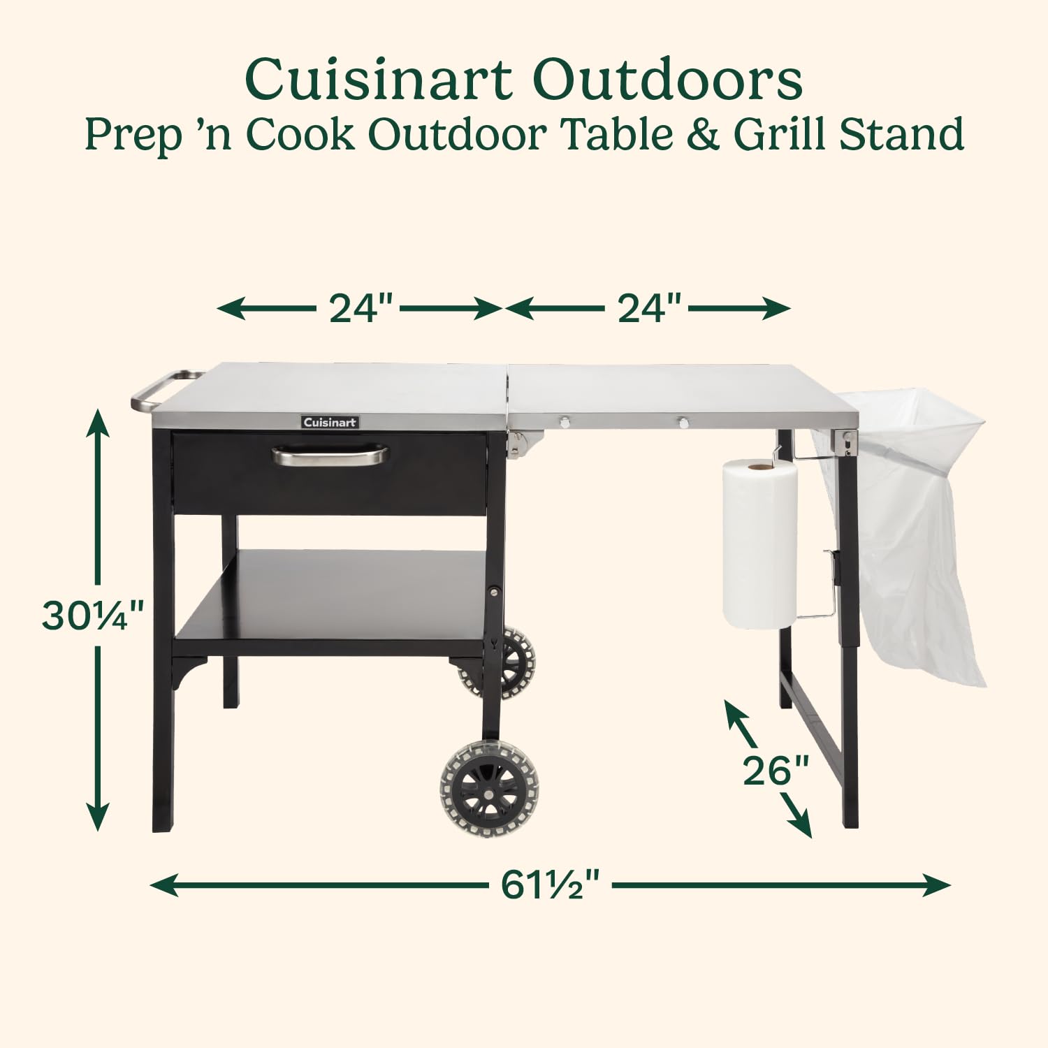 cuisinart-prep-n-cook-outdoor-table-grill-stand-stainless-steel-folding-prep-sta image 2