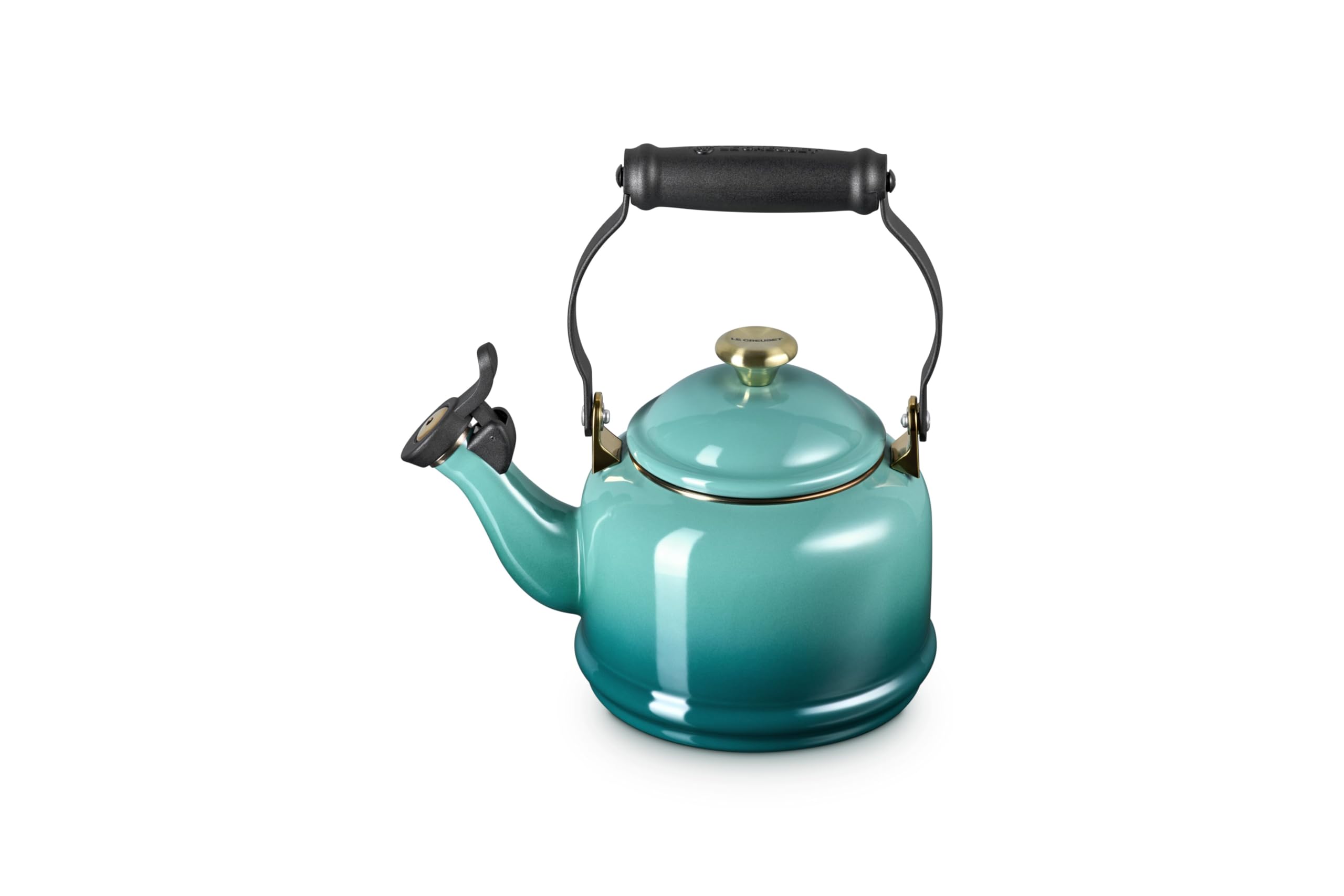 le-creuset-enamel-on-steel-demi-tea-kettle-1-25-qt-olive-whistling image 8