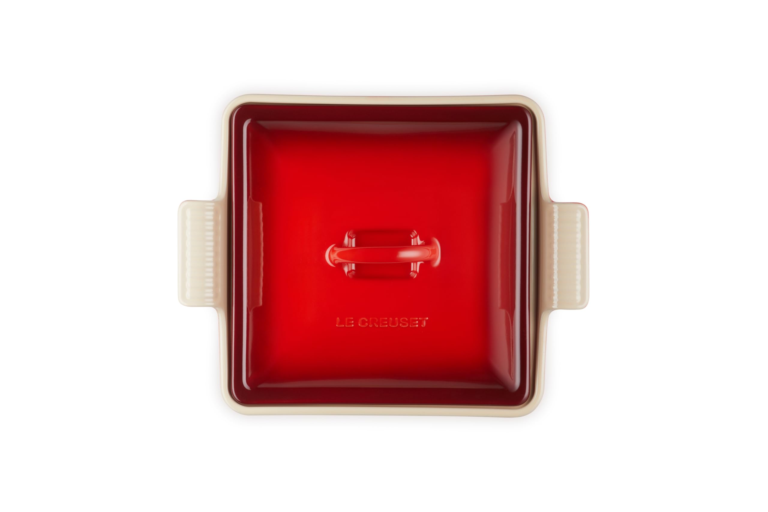 le-creuset-stoneware-heritage-shallow-square-casserole-2qt-9-cerise-with-lid image 2