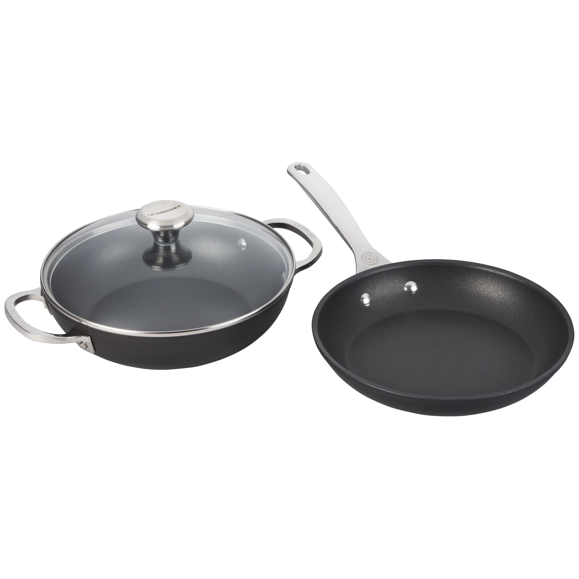 le-creuset-toughened-nonstick-pro-cookware-set-3pc-9-5-fry-pan-2-5-qt-braiser-w- image 1