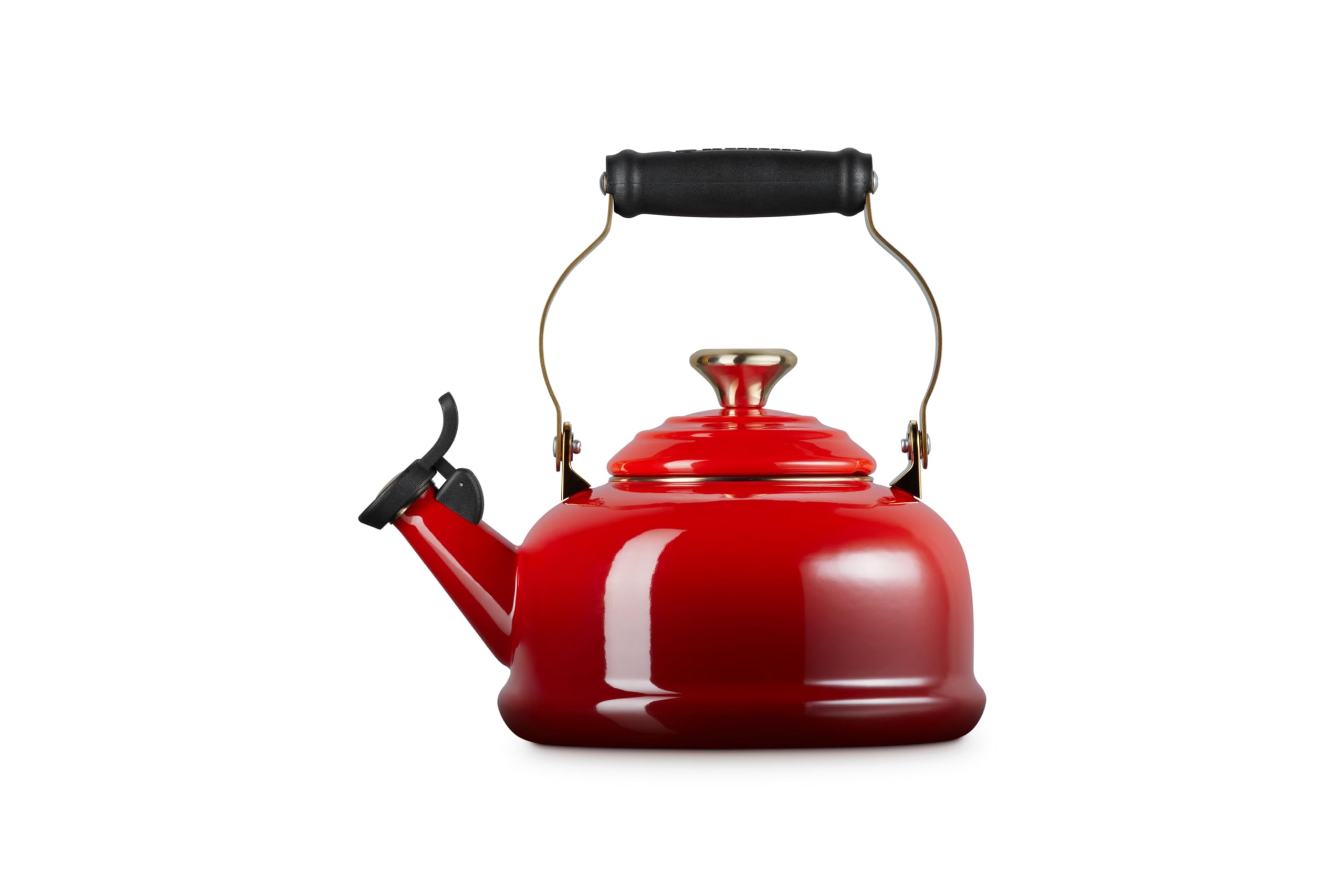 le-creuset-enamel-on-steel-whistling-tea-kettle-1-7-qt-cerise-with-light-gold-he image 3