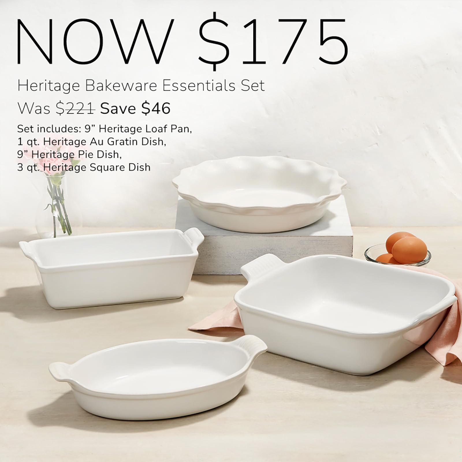 le-creuset-stoneware-4-piece-heritage-bakeware-set-in-oyster image 3