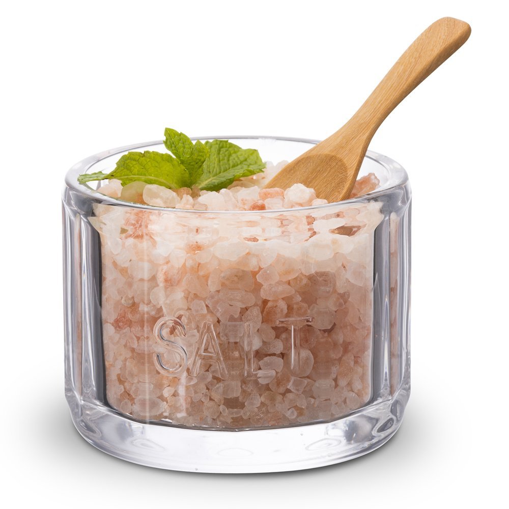 kook-round-glass-salt-cellar-with-lid-10-oz-embossed-design image 4