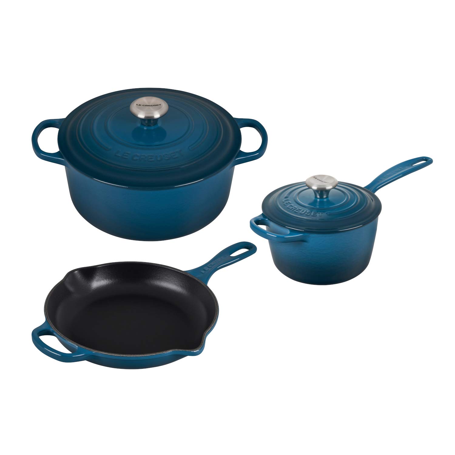 le-creuset-enameled-cast-iron-signature-cookware-set-5-pc-deep-teal image 1