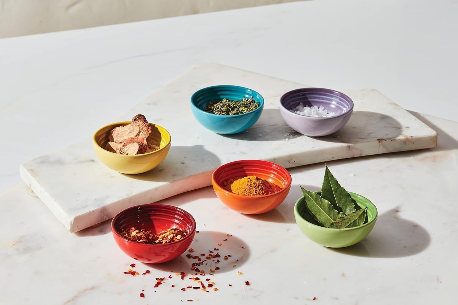 le-creuset-vancouver-2-oz-pinch-bowls-set-of-6-multi-colored-stoneware-gift-box image 6