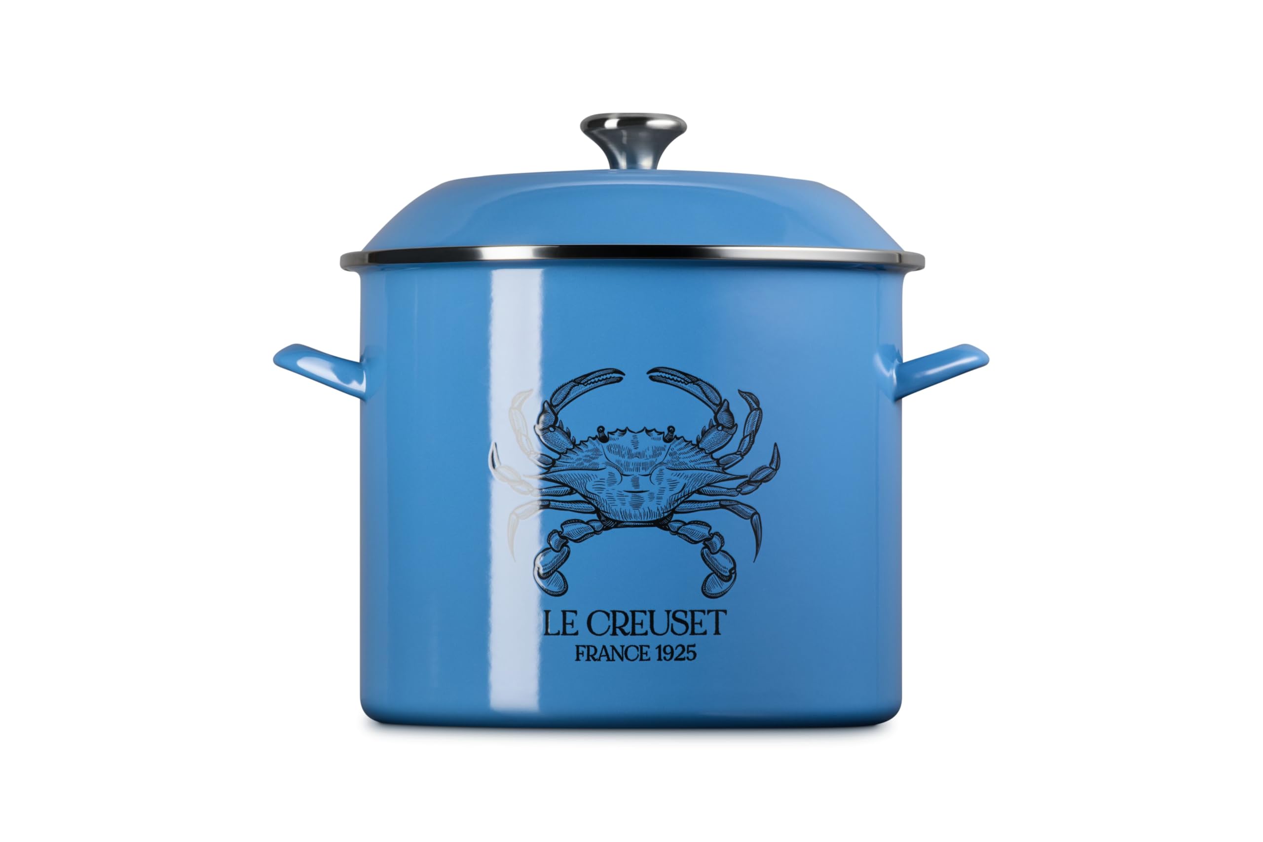 le-creuset-enamel-on-steel-traditional-blue-crab-stockpot-16-qt-light-marseille image 2