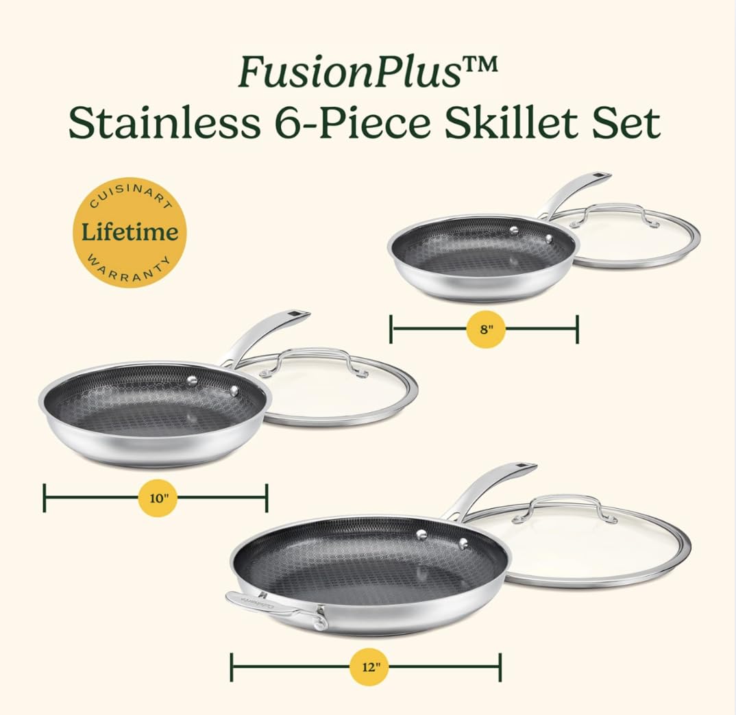 cuisinart-fusionplus-hybrid-stainless-steel-cookware-set-6-piece-8-10-12-skillet image 8