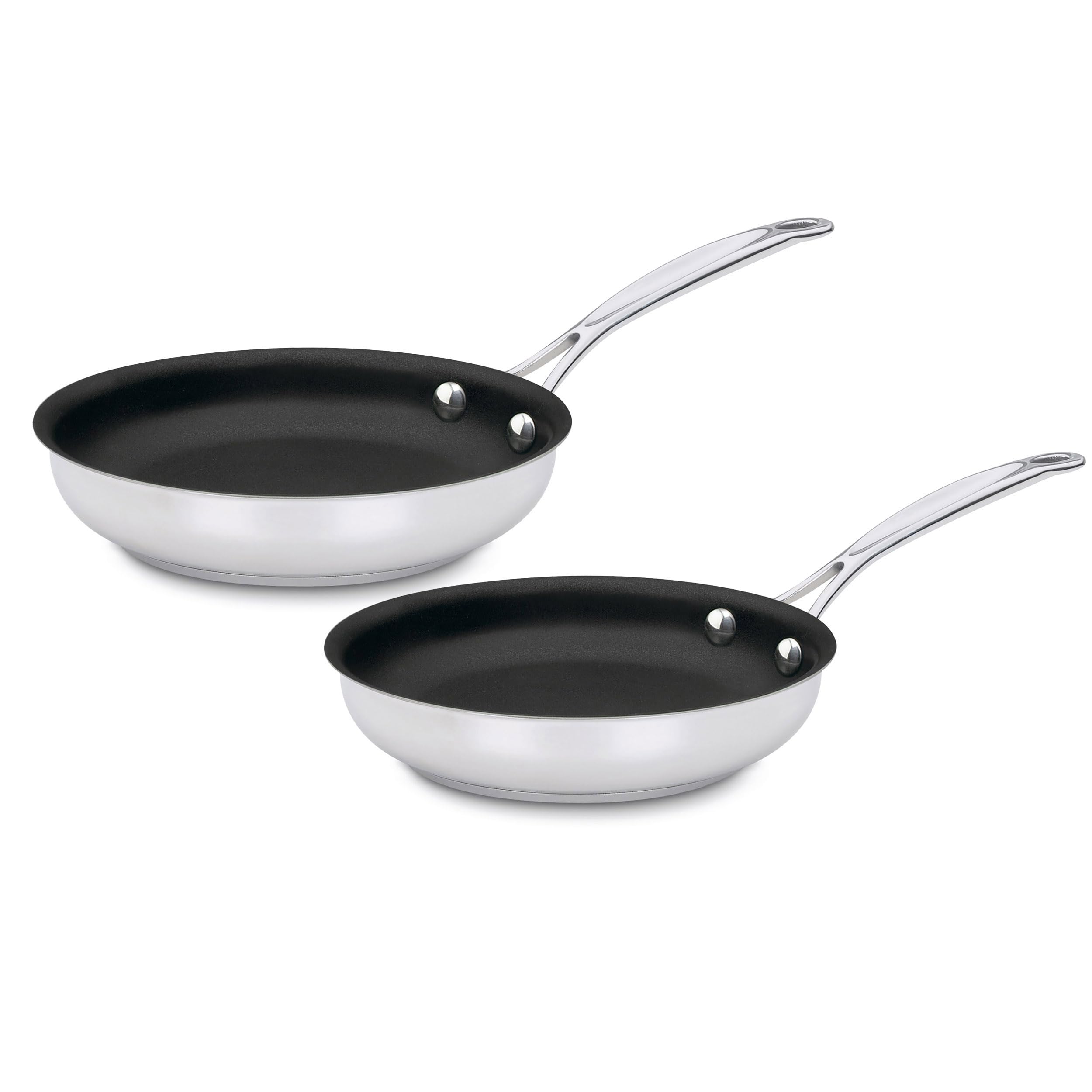 cuisinart-chef-s-classic-stainless-non-stick-9-11-skillet-set-with-purelyceramic image 1