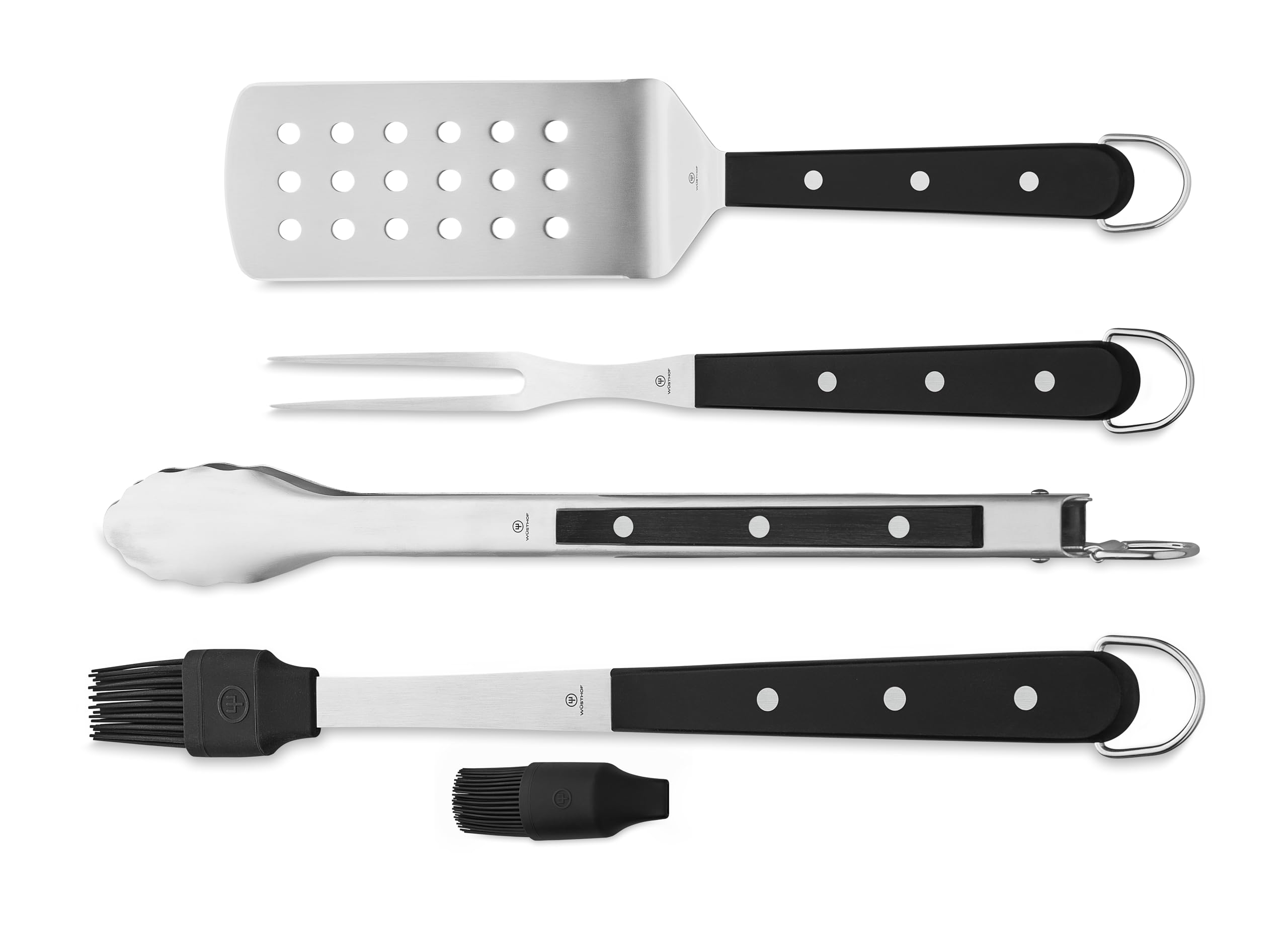 w-sthof-4-piece-bbq-chef-s-tools-set-turner-meat-fork-brush-tongs image 1