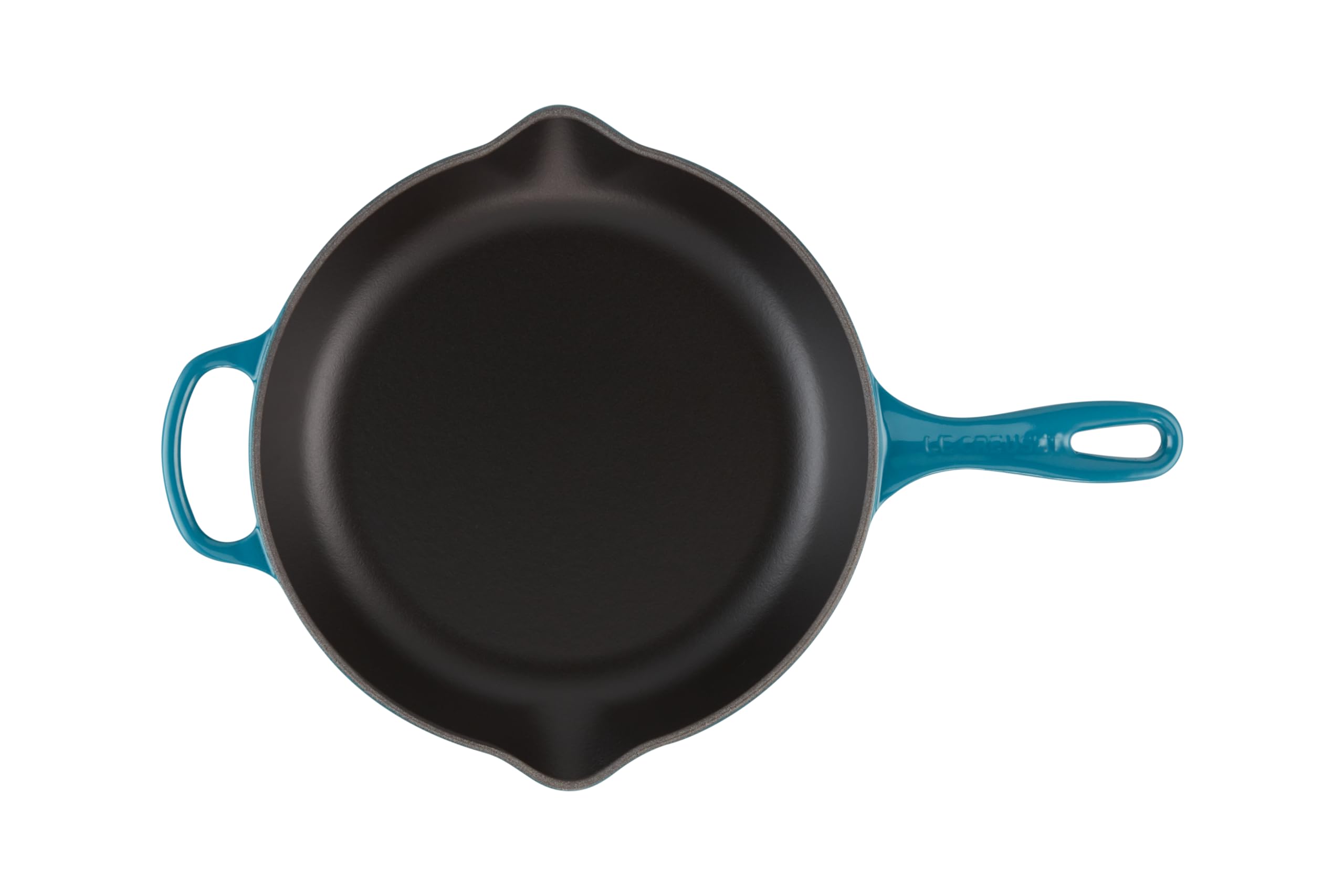 le-creuset-enameled-cast-iron-signature-iron-handle-skillet-10-25-deep-teal image 3