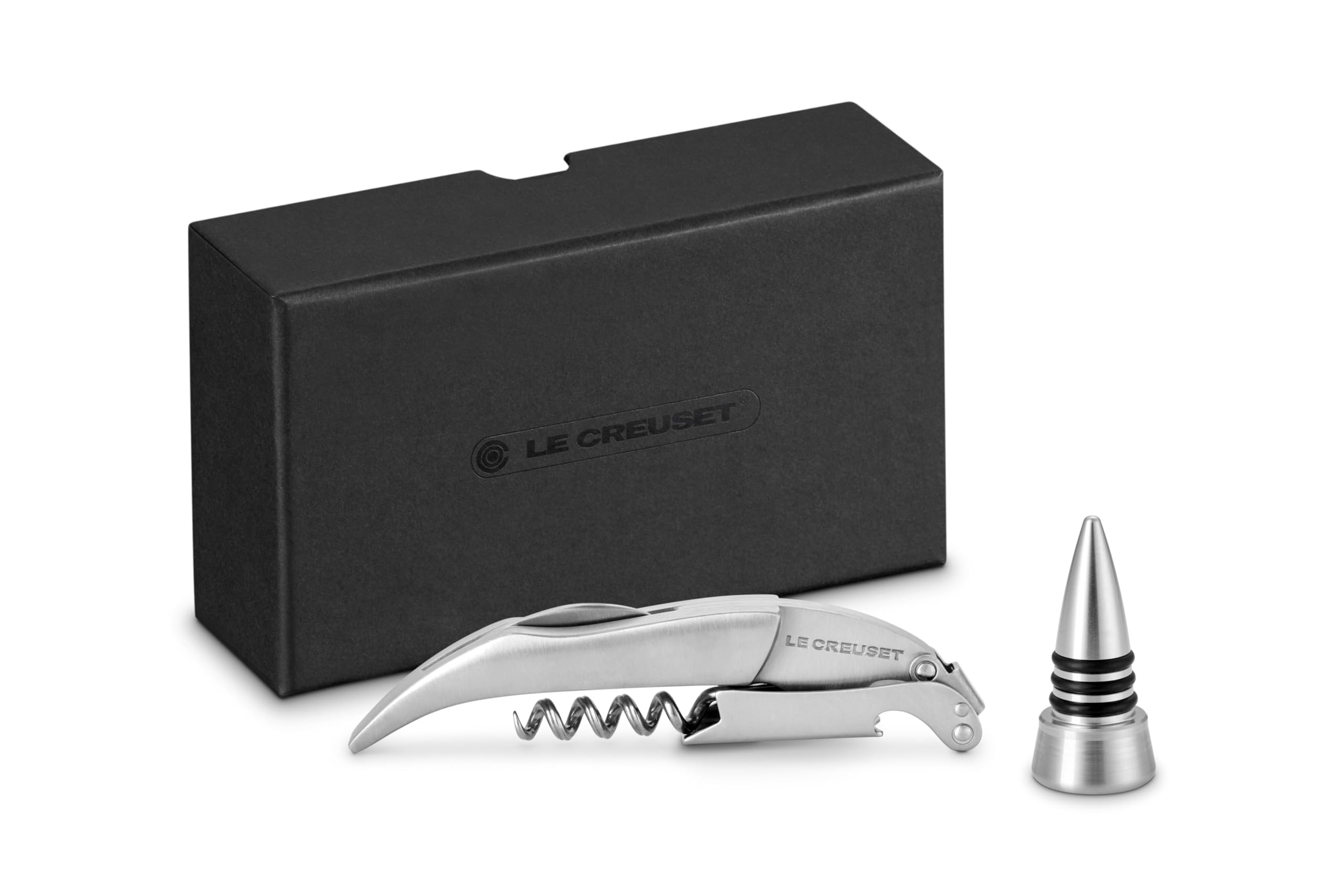le-creuset-stainless-steel-one-step-waiter-s-friend-corkscrew-wine-opener-and-st image 1