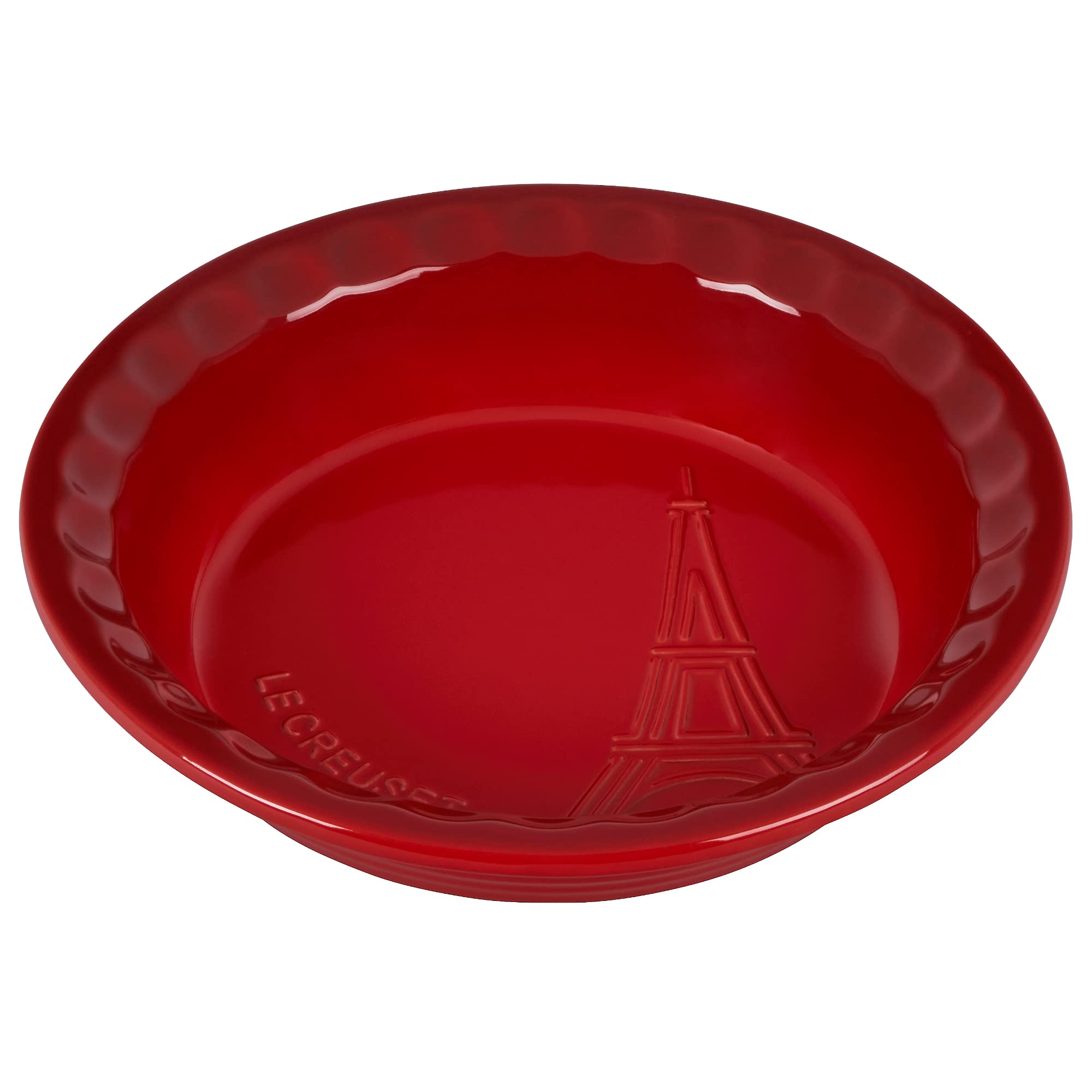 le-creuset-eiffel-tower-collection-stoneware-pie-dish-9-cerise image 1