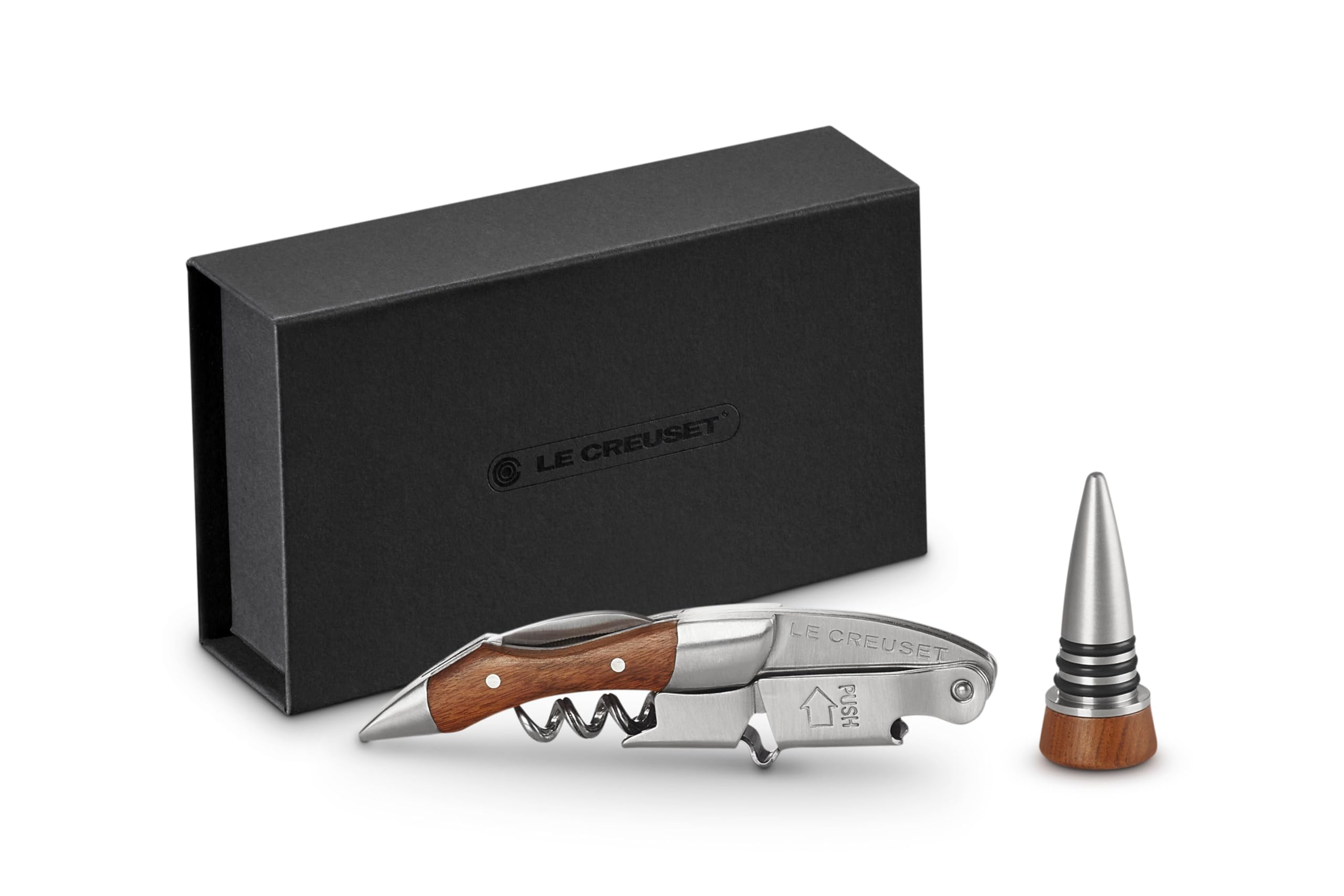 le-creuset-stainless-steel-one-step-waiter-s-friend-corkscrew-wine-opener-and-st image 7