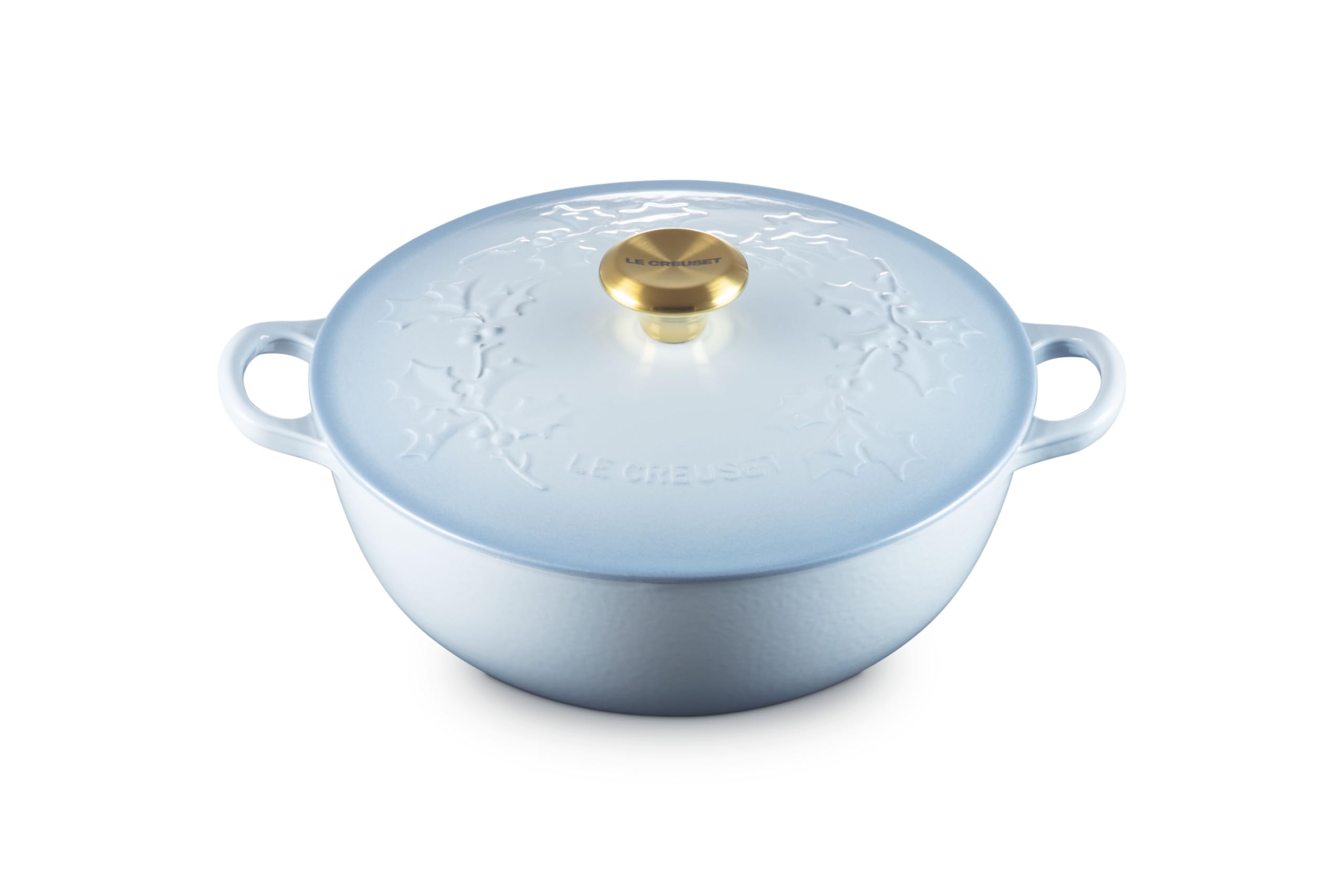le-creuset-enameled-cast-iron-holly-collection-soup-pot-4-5-qt-cerise-with-gold- image 8