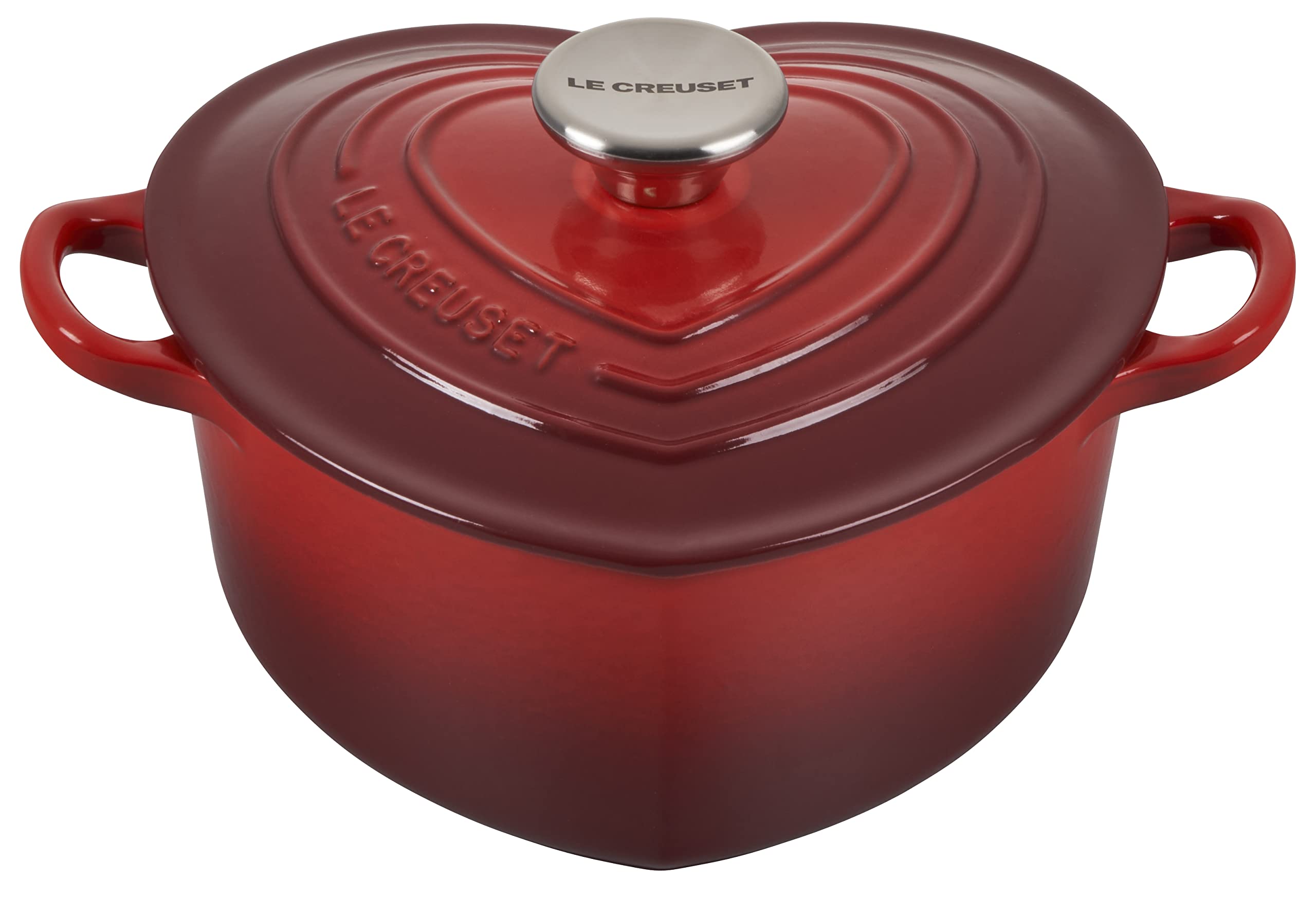 le-creuset-signature-enameled-cast-iron-figural-heart-cocotte-2-quart-cerise-wit image 1