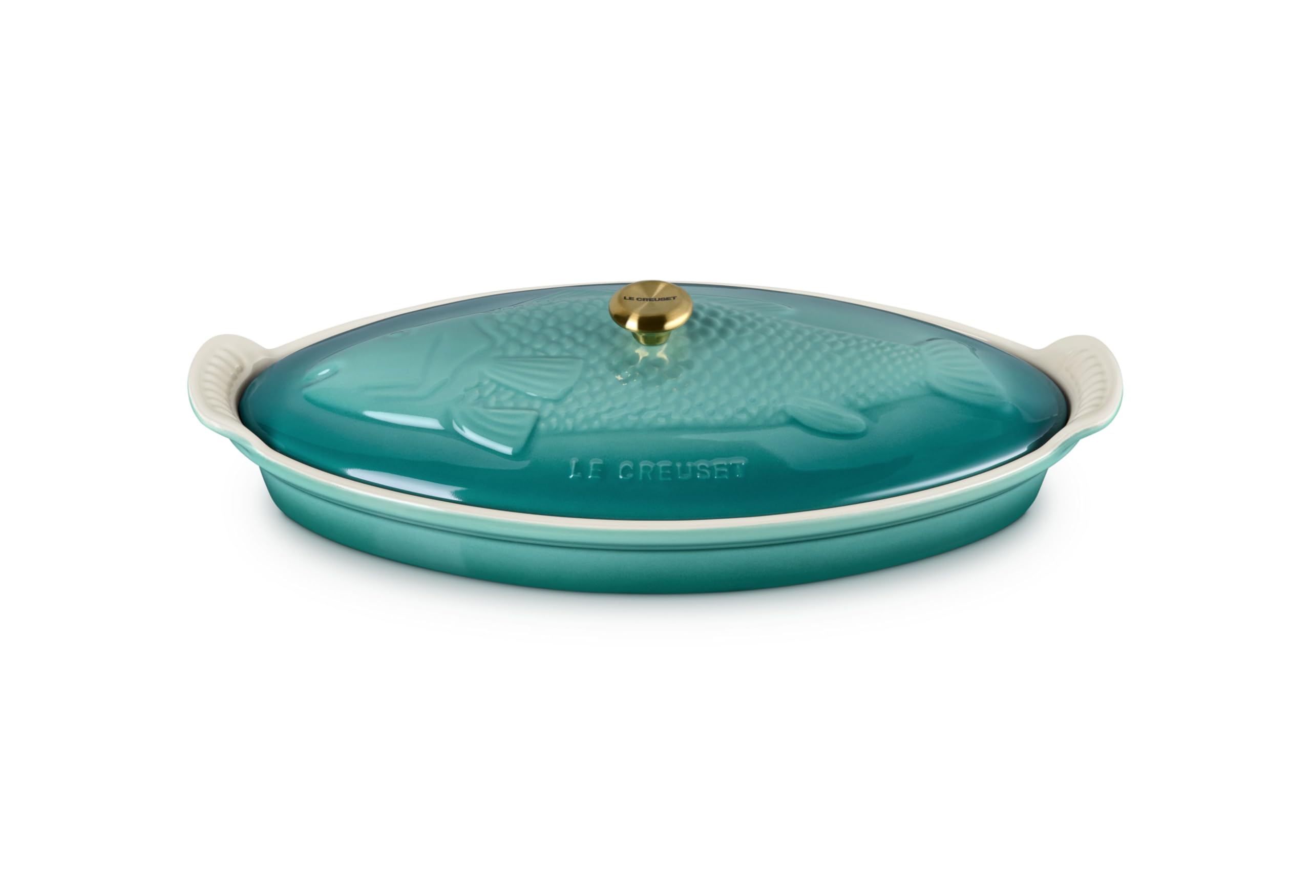 le-creuset-stoneware-heritage-fish-baker-1-7-qt-riviera image 1