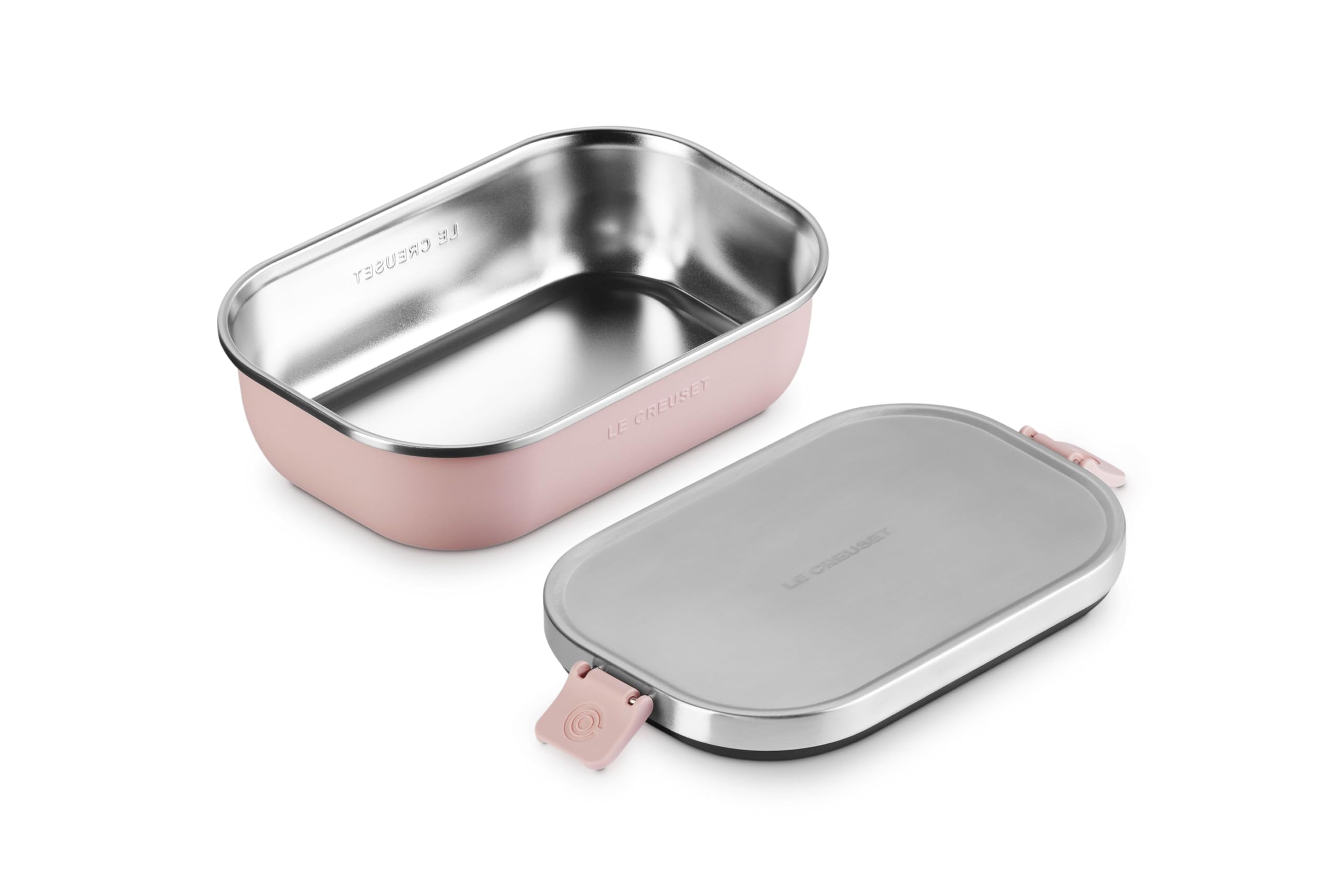 le-creuset-stainless-steel-on-the-go-lunch-box-30-oz-shell-pink-bento-style-leak image 2
