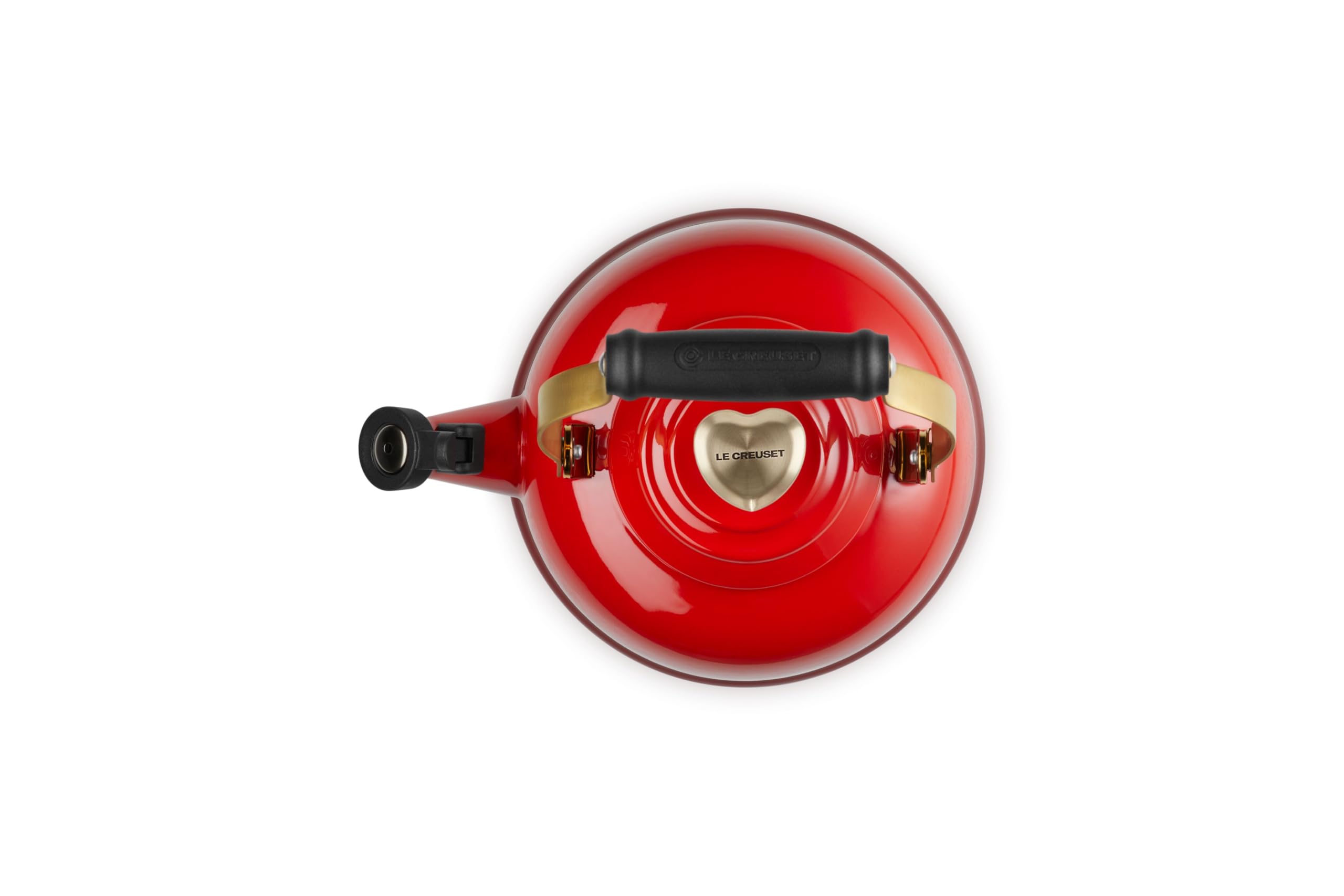 le-creuset-enamel-on-steel-whistling-tea-kettle-1-7-qt-cerise-with-light-gold-he image 4