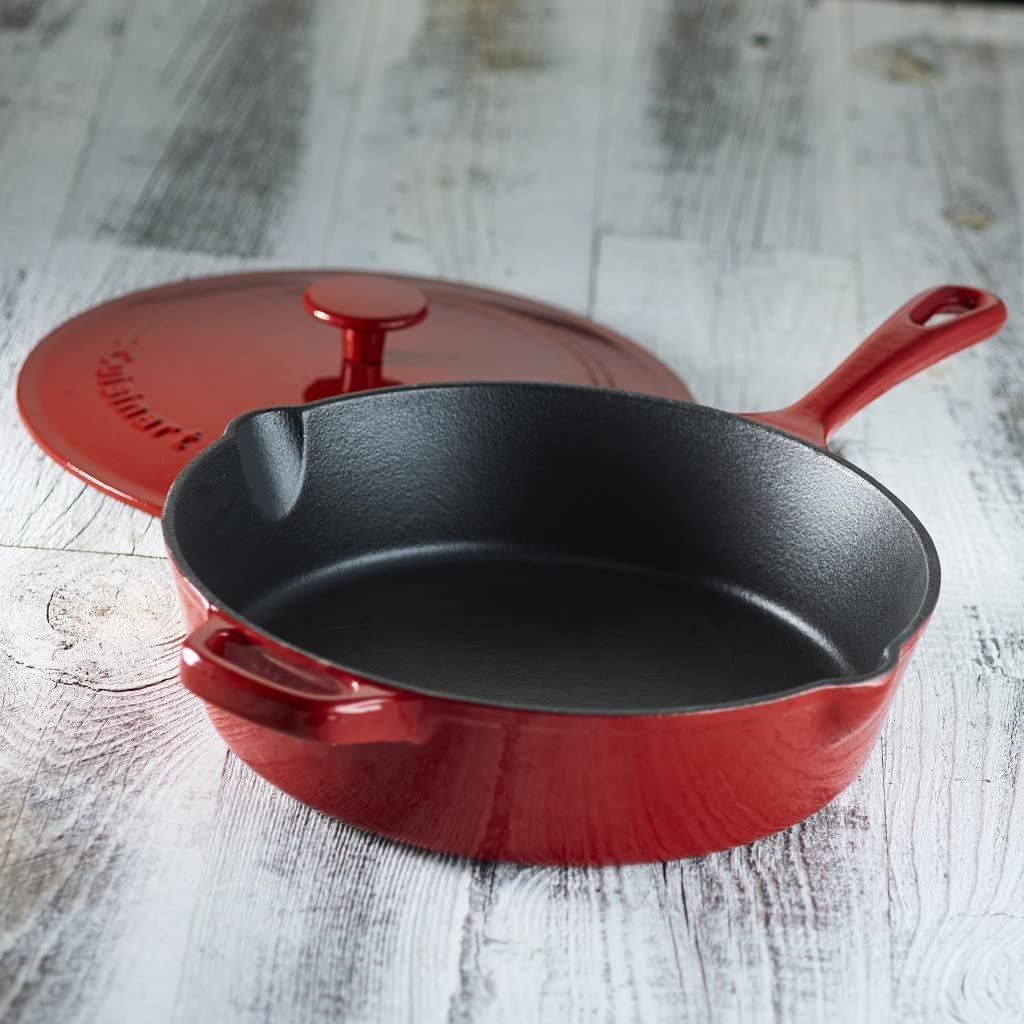 cuisinart-12-inch-cast-iron-chicken-fryer-with-lid-4-5-quart-porcelain-enameled- image 3