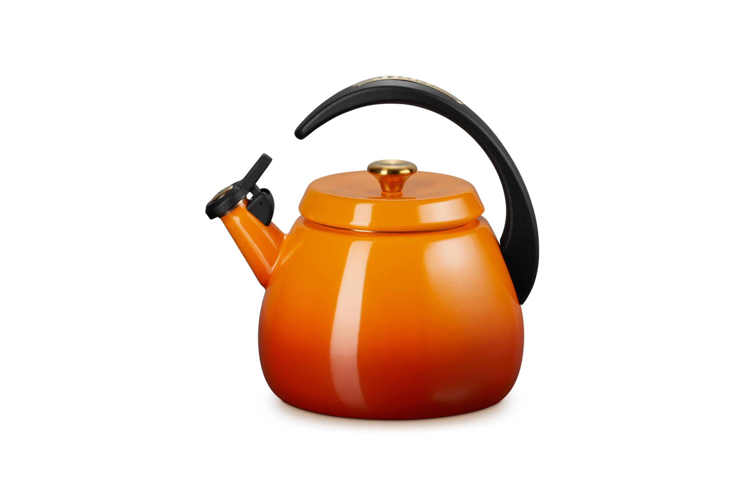 le-creuset-enamel-on-steel-cloche-kettle-2-2-qt-persimmon-with-gold-accents image 2