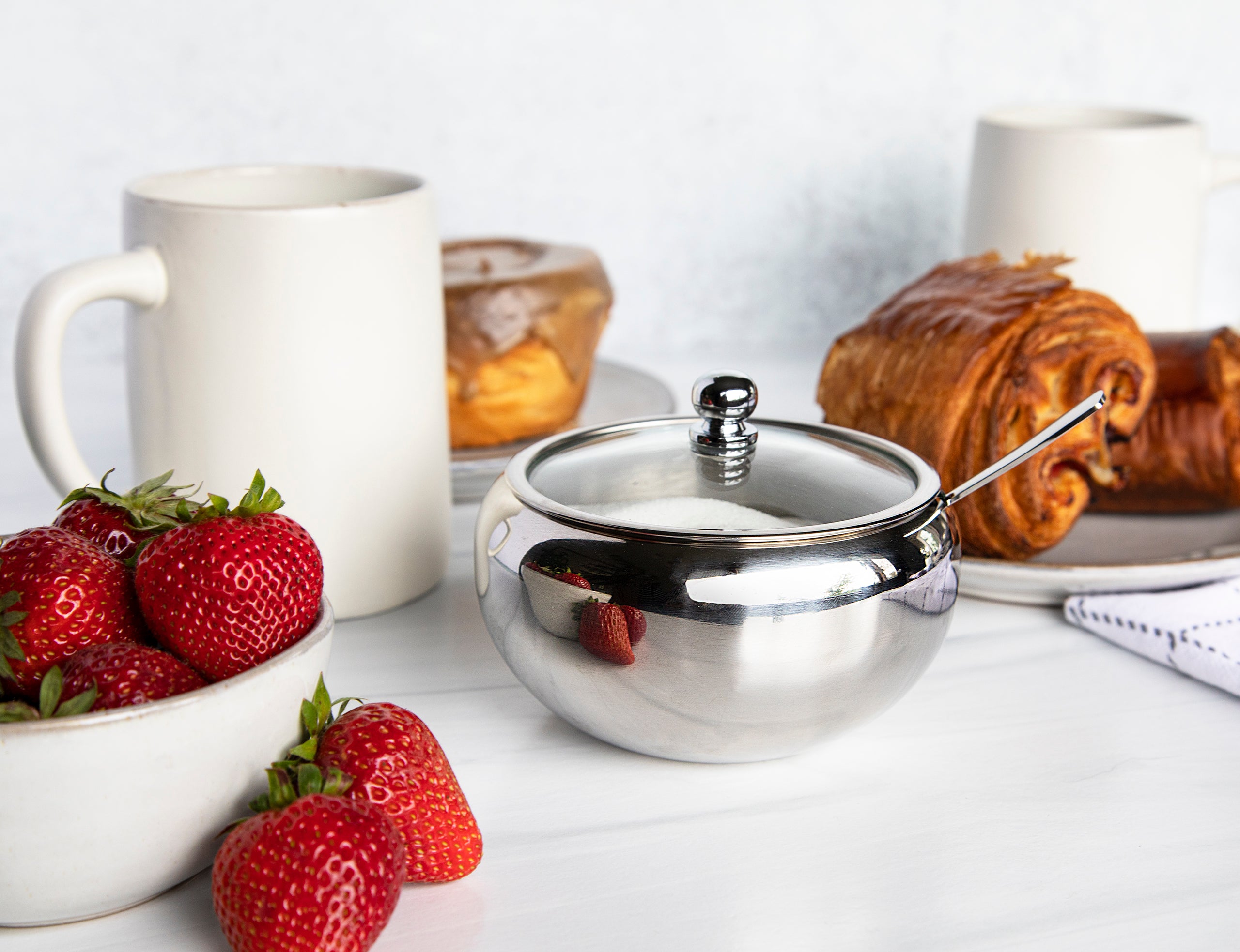 kook-large-stainless-steel-sugar-bowl-with-spoon-16-oz-rust-resistant image 4
