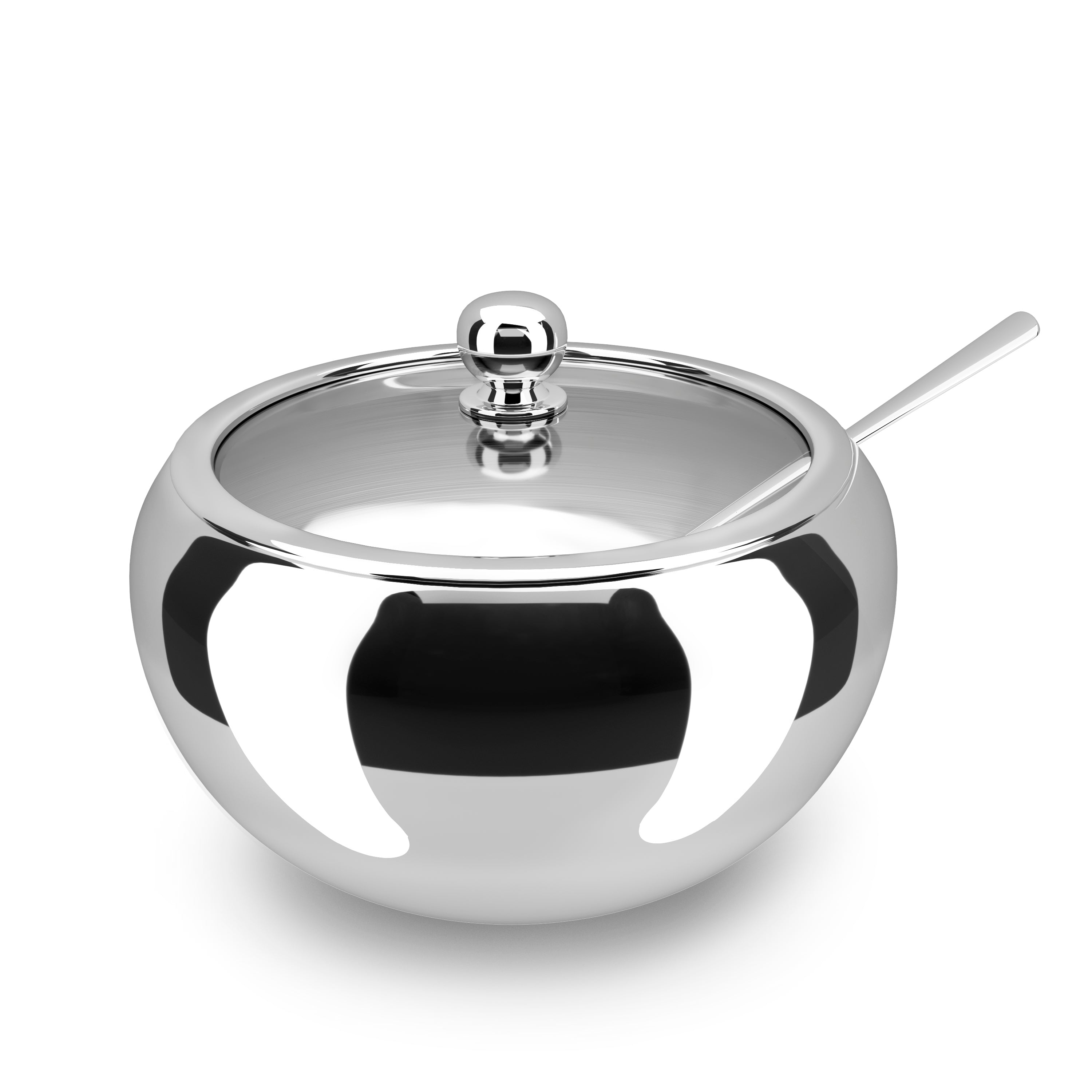 kook-large-stainless-steel-sugar-bowl-with-spoon-16-oz-rust-resistant image 3