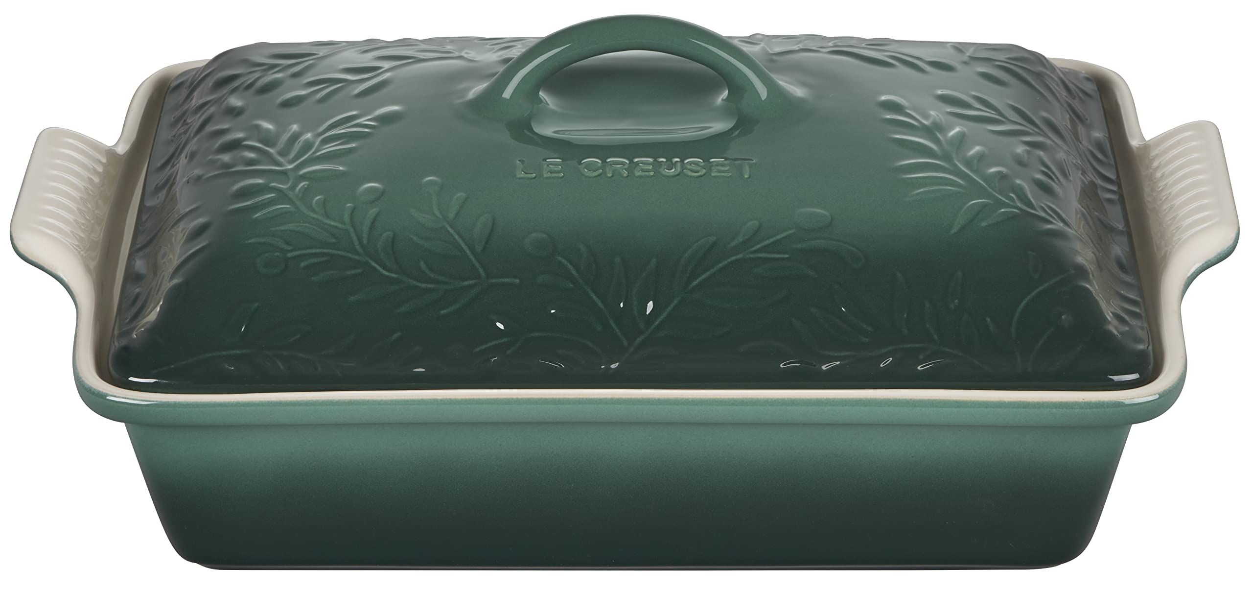 le-creuset-olive-branch-collection-stoneware-heritage-covered-rectangular-casser image 1