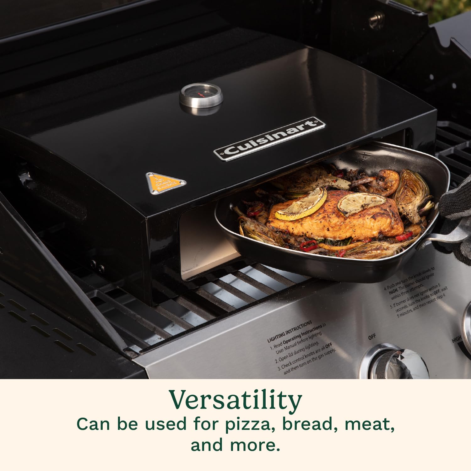 cuisinart-grill-top-pizza-oven-kit-with-cordierite-stone-and-peel-portable-for-g image 3