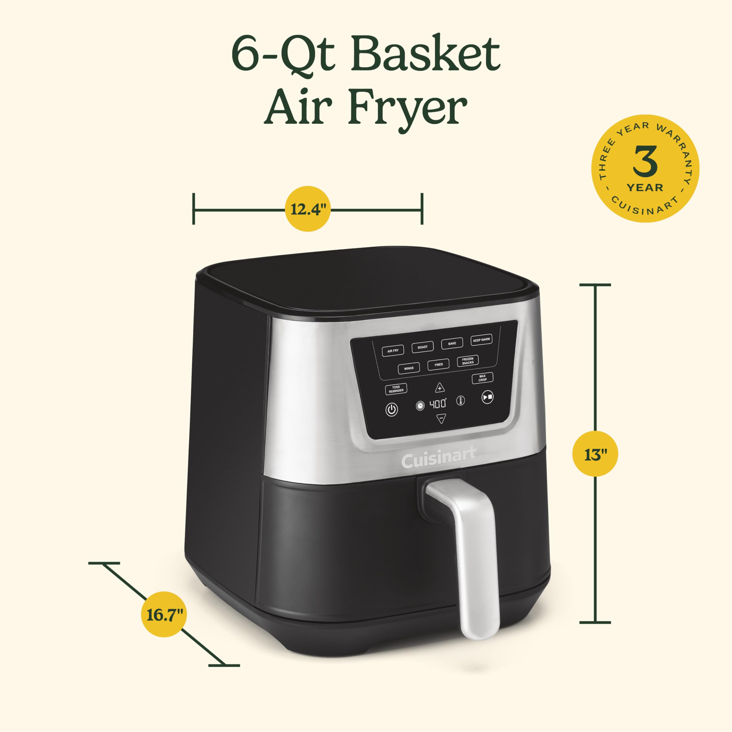 cuisinart-air-fryer-large-6-quart-basket-with-4-cooking-functions-3-presets-pfas image 7