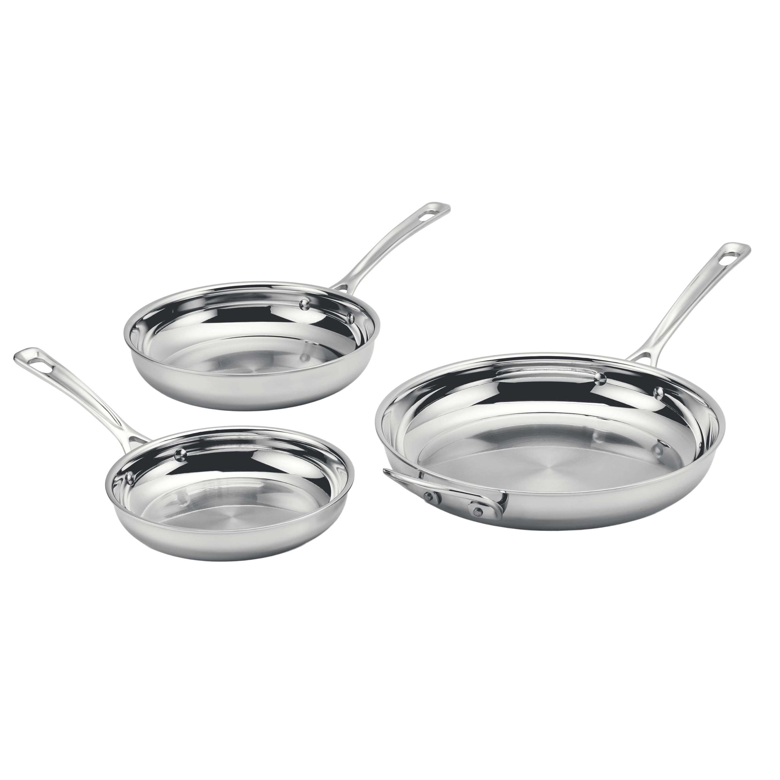 cuisinart-3-piece-pureclad-triple-ply-stainless-steel-skillet-set-pcst22-81012 image 1