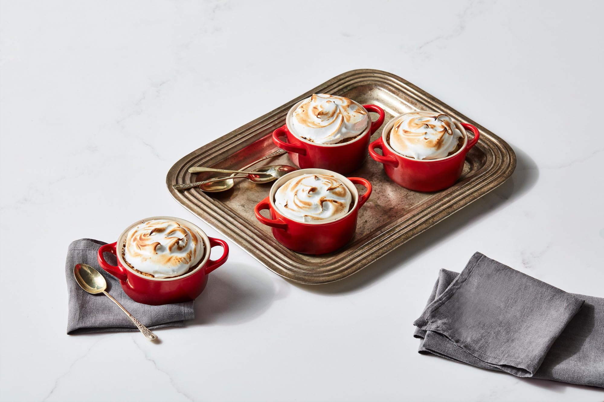 le-creuset-stoneware-set-of-4-mini-cocottes-with-cookbook-8-oz-each-cerise image 6