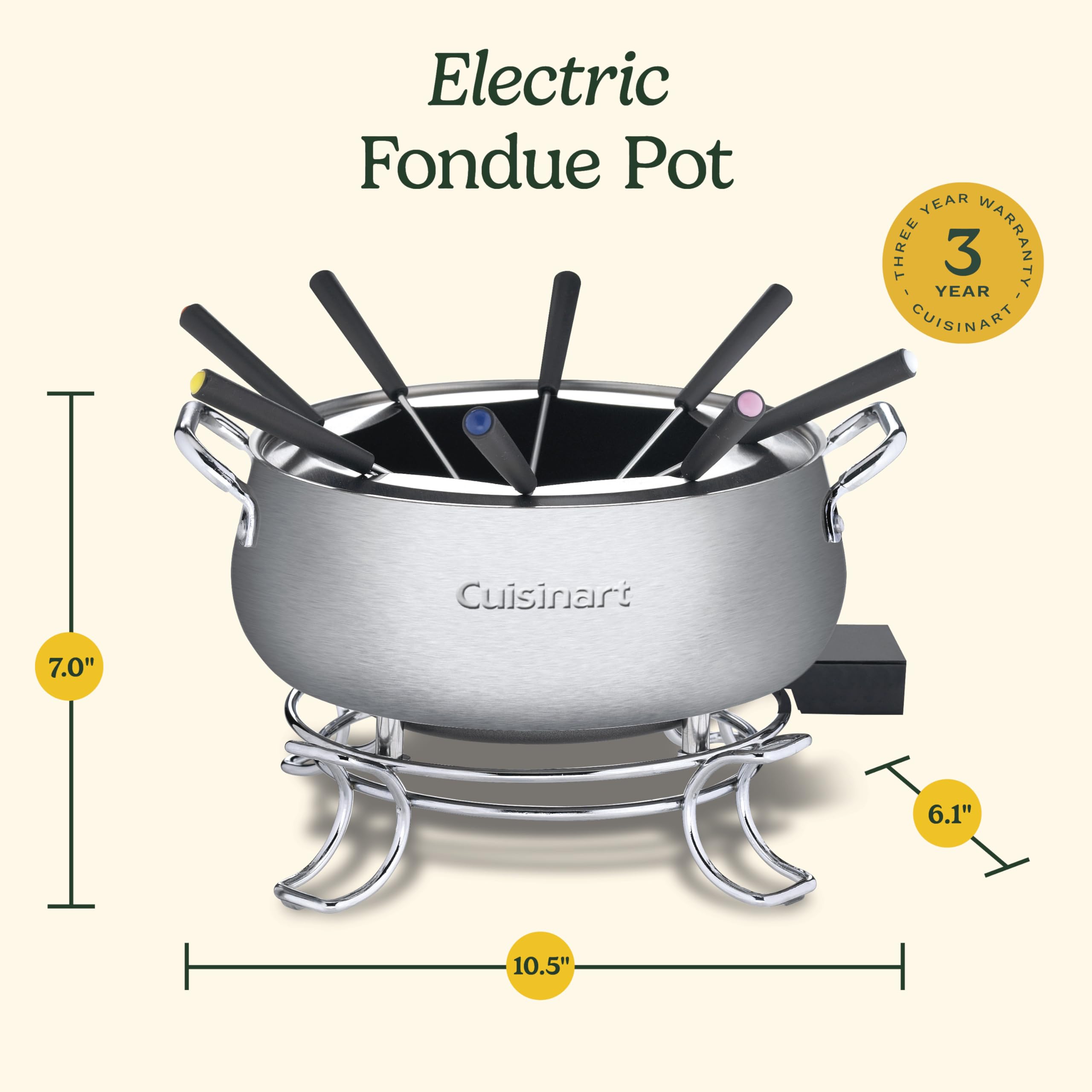 cuisinart-3-quart-stainless-steel-electric-fondue-pot-set-cfo-3ssnas-8-forks-tem image 6
