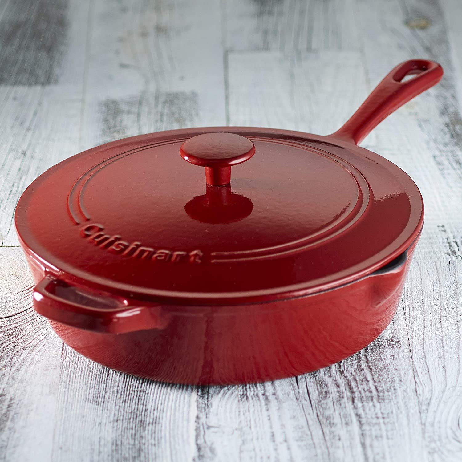 cuisinart-12-inch-cast-iron-chicken-fryer-with-lid-4-5-quart-porcelain-enameled- image 4