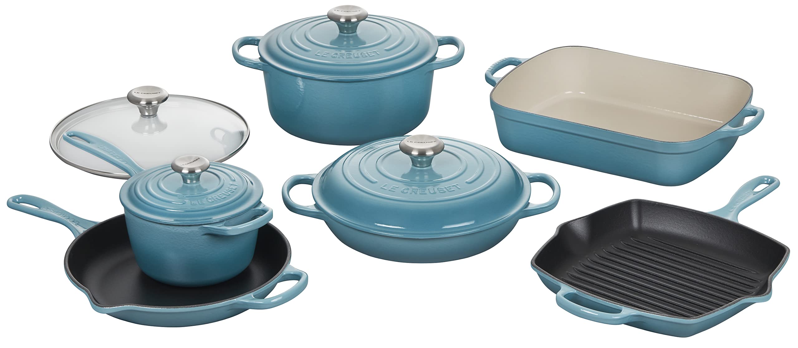 le-creuset-signature-enameled-cast-iron-cookware-set-10-piece-marseille image 3