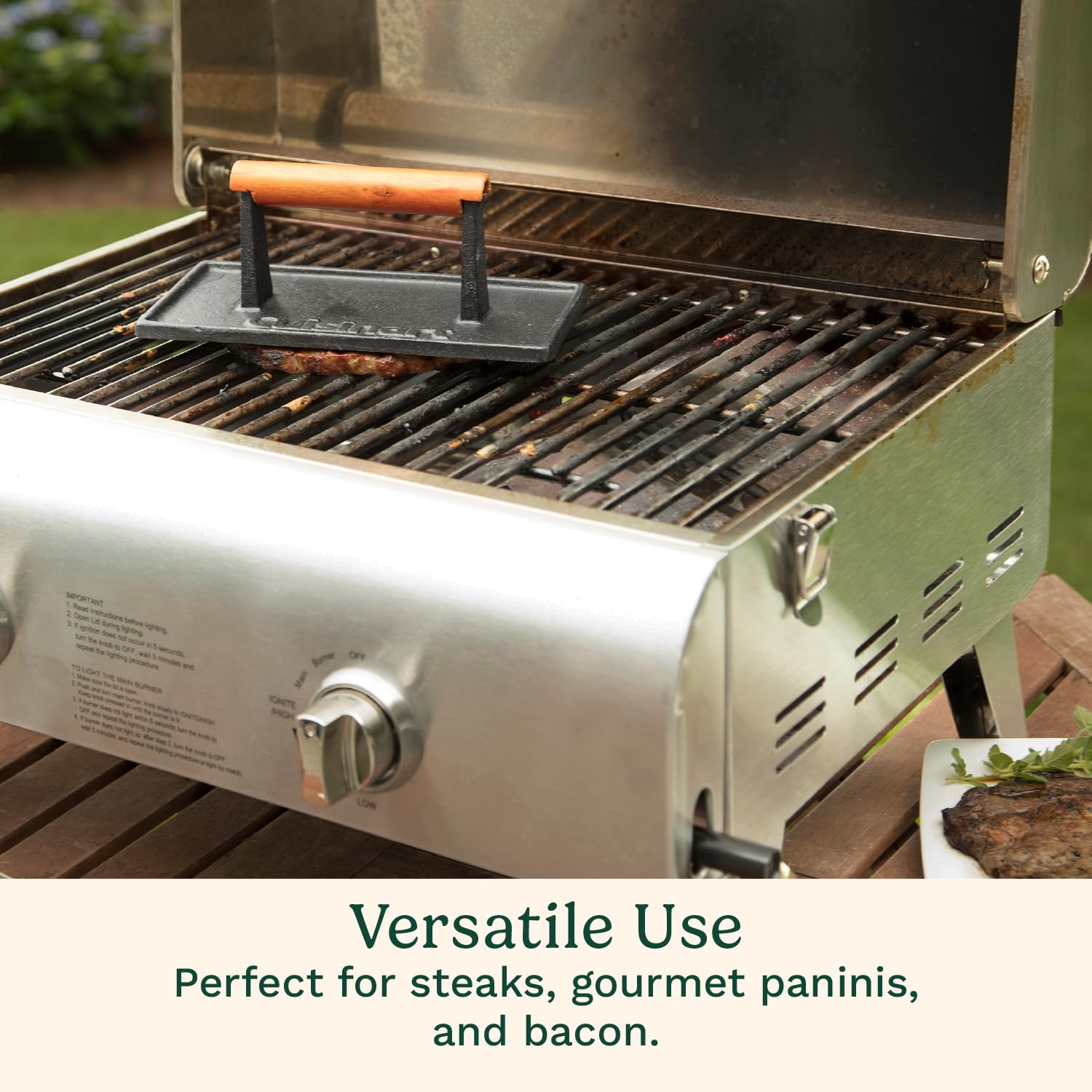 cuisinart-cast-iron-grill-press-with-wooden-handle-heavy-duty-nonstick-rectangle image 3