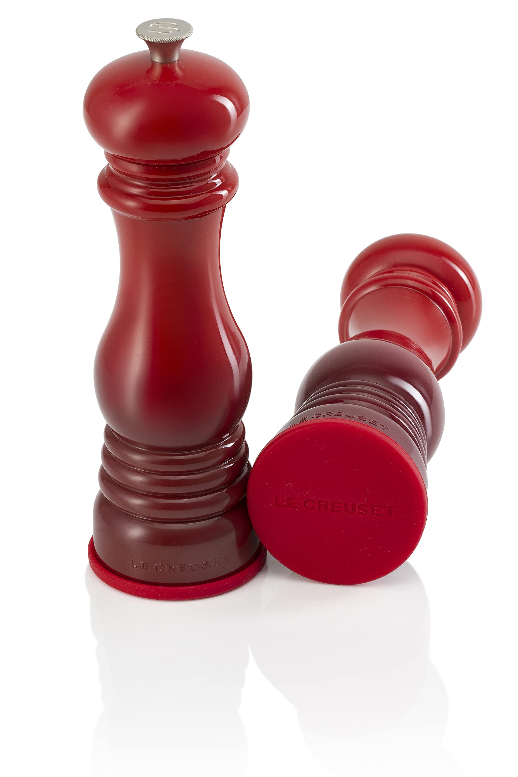 le-creuset-silicone-mill-caps-set-of-2-2-5-inch-cerise image 2