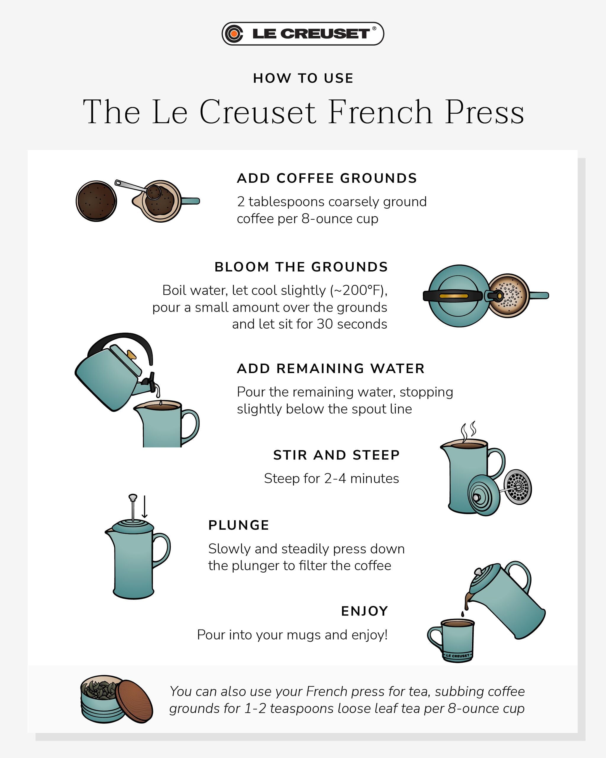 le-creuset-stoneware-french-press-34-oz-white-premium-heat-retention-coffee-make image 6