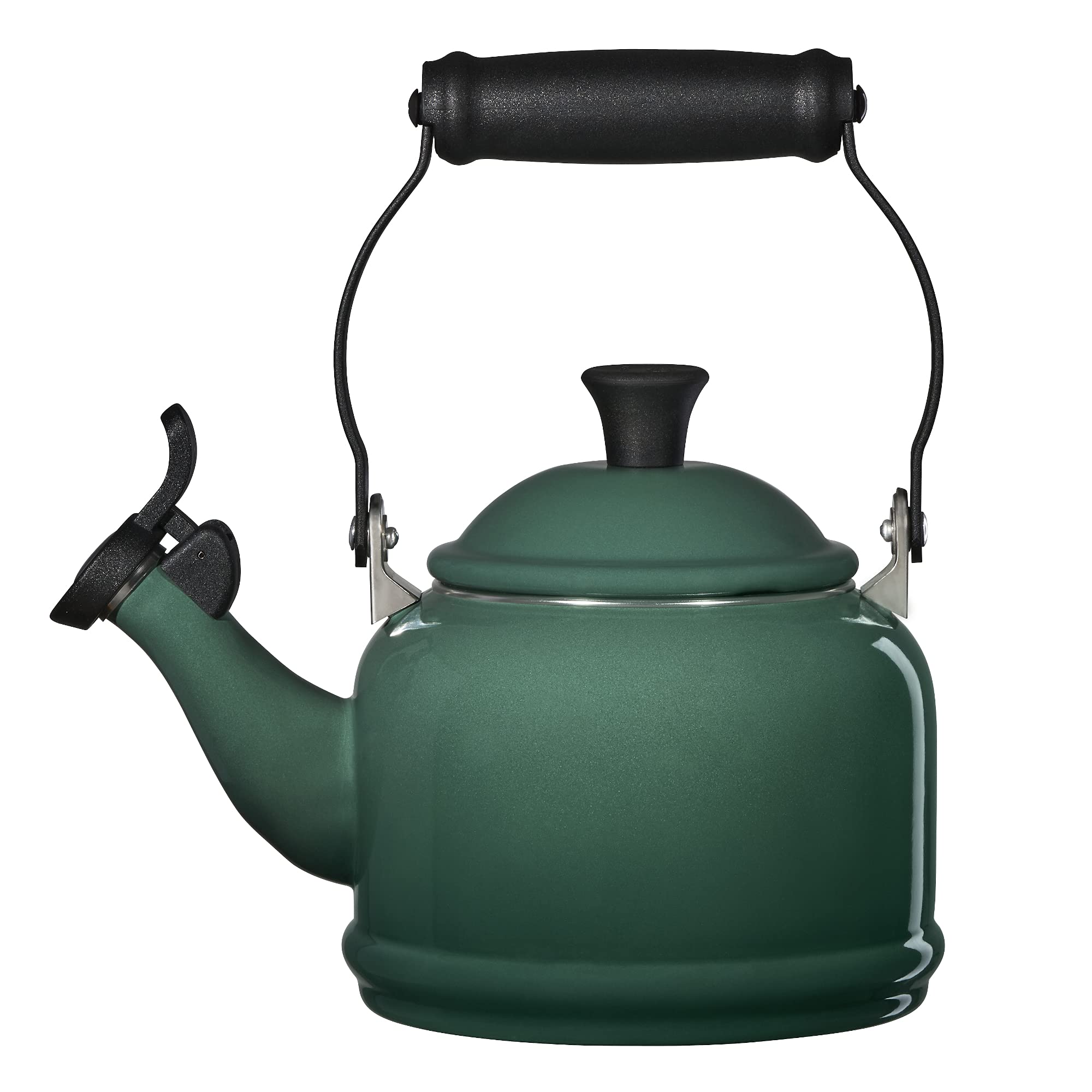 le-creuset-enamel-on-steel-demi-tea-kettle-1-25-qt-artichaut-fast-heating-whistl image 2