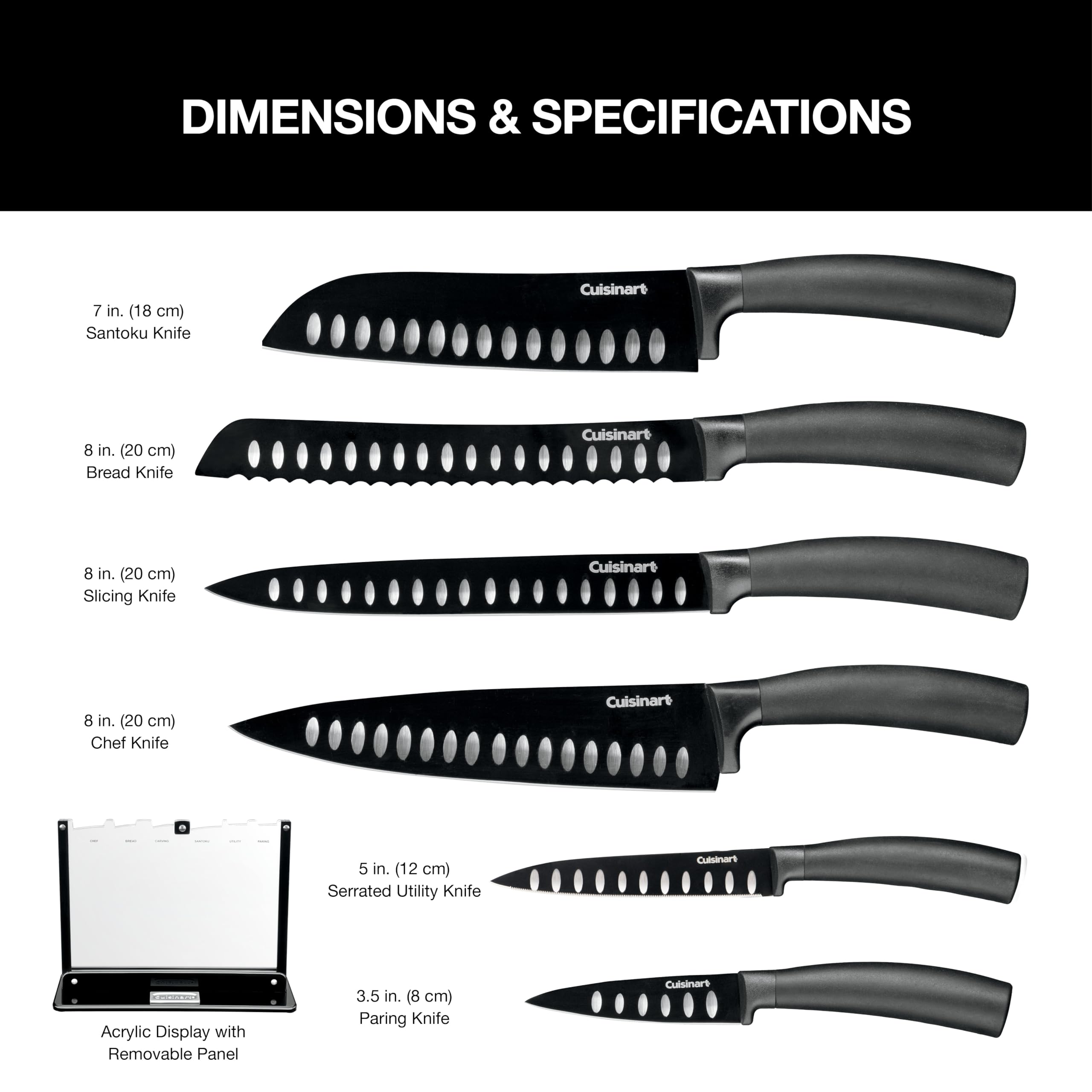 cuisinart-classic-nonstick-edge-collection-7-piece-cutlery-knife-set-with-acryli image 2