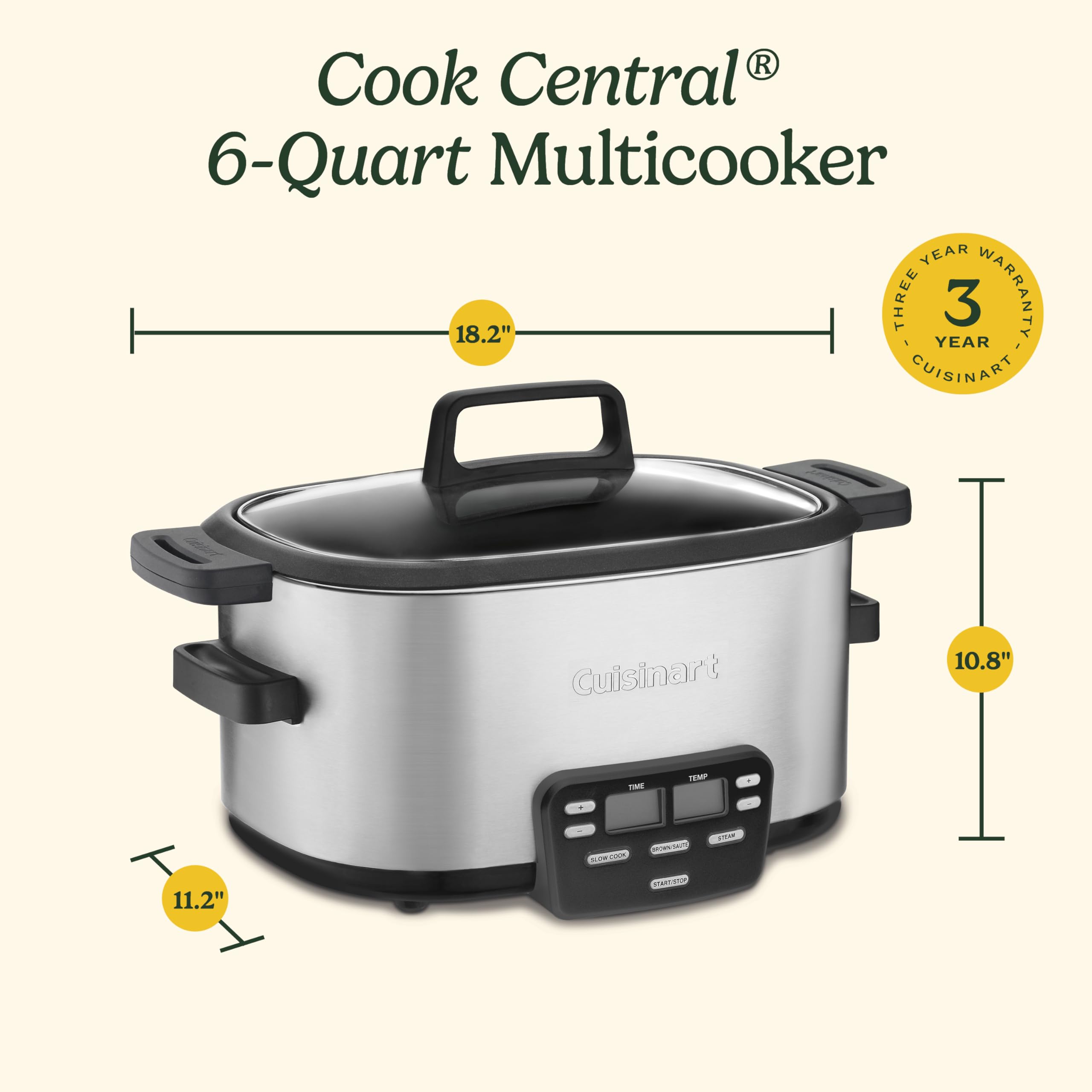 cuisinart-3-in-1-cook-central-6-quart-multi-cooker-msc-600nas-slow-cooker-brown- image 6