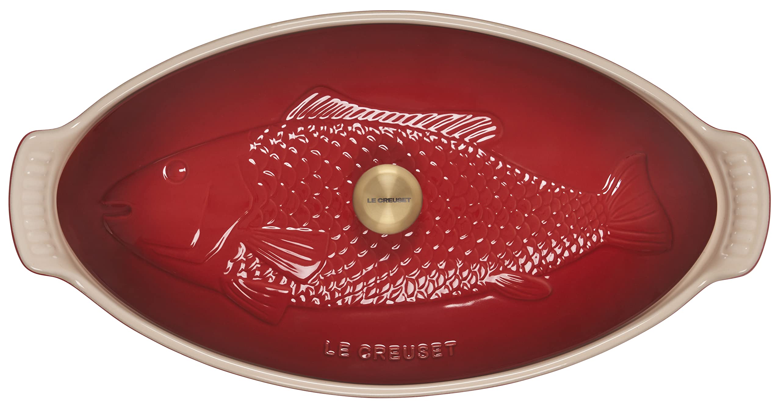 le-creuset-heritage-stoneware-oval-fish-baker-1-7qt-cerise image 3