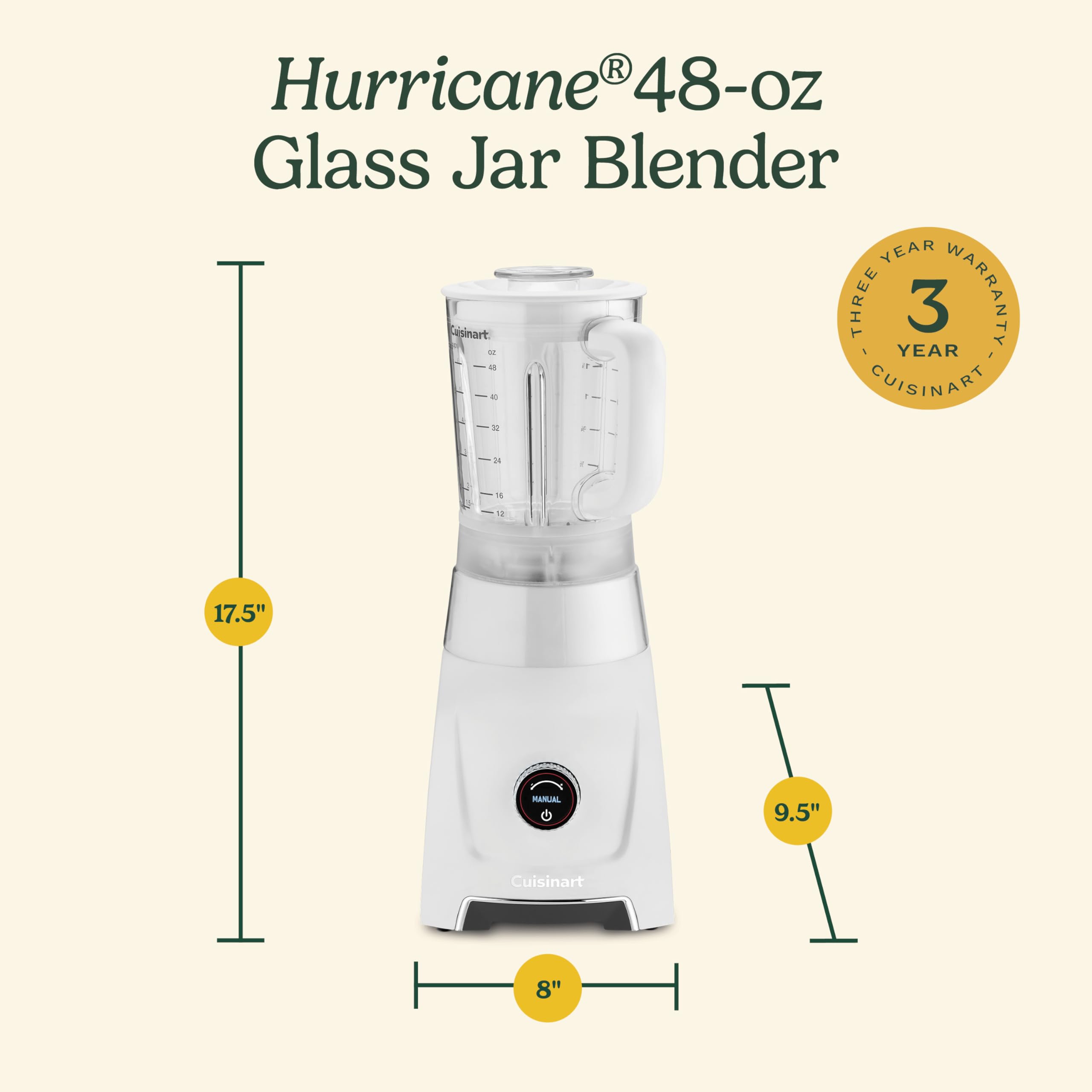 cuisinart-hurricane-48-oz-glass-jar-digital-blender-5-speeds-6-presets-bl-200 image 8